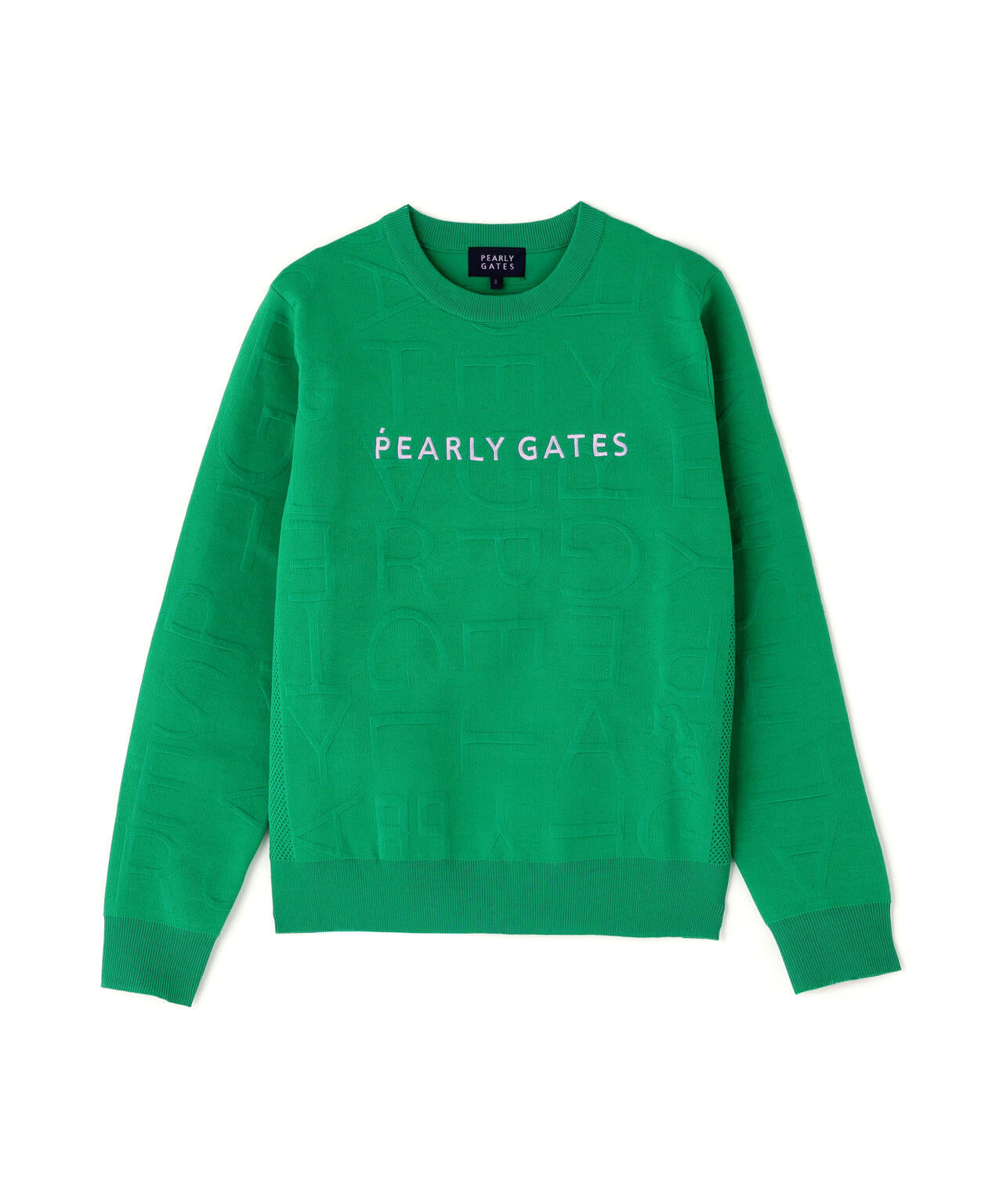PGG PEARLY GATES ゴルフウェア ニット プルオーバー 総柄 4 14Gクルーネックニットプルオーバー ＜ジャガードロゴ総柄