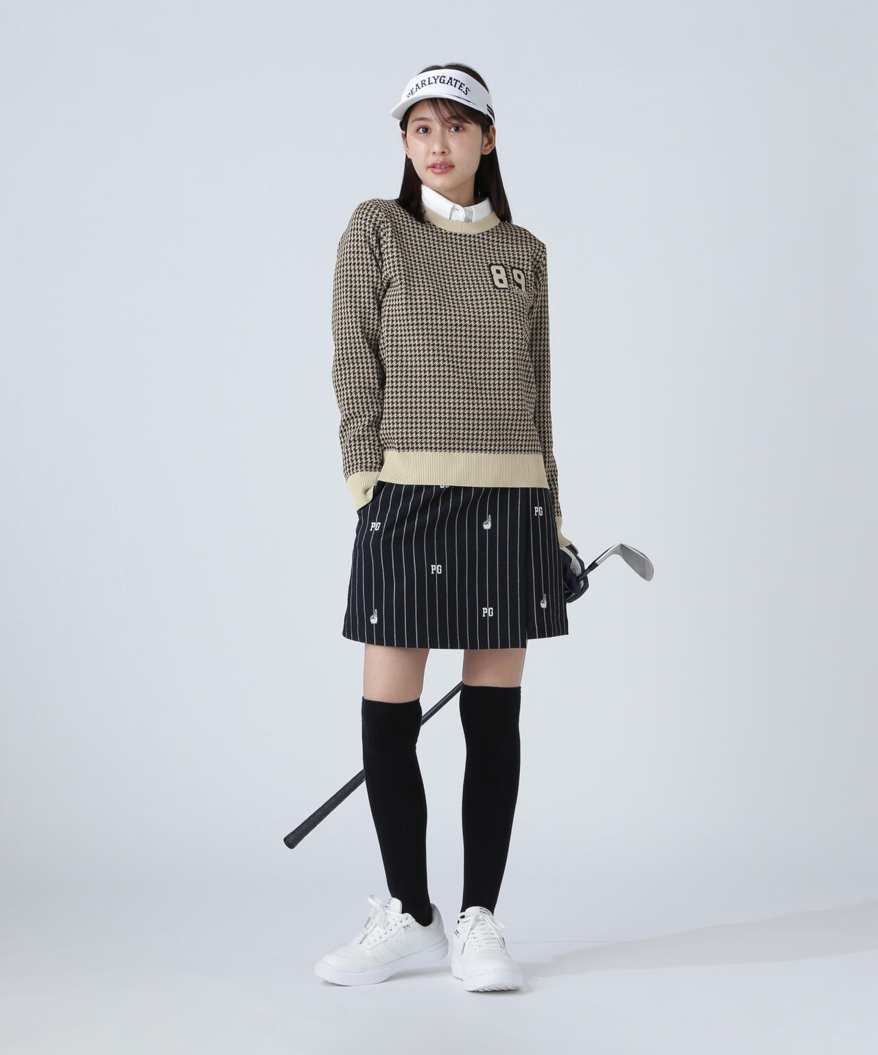 14Gダブルジャガードクルーネックニットプルオーバー ＜ガンクラブチェック柄＞