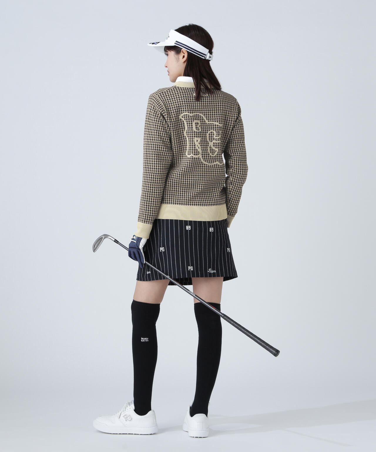 14Gダブルジャガードクルーネックニットプルオーバー ＜ガンクラブチェック柄＞