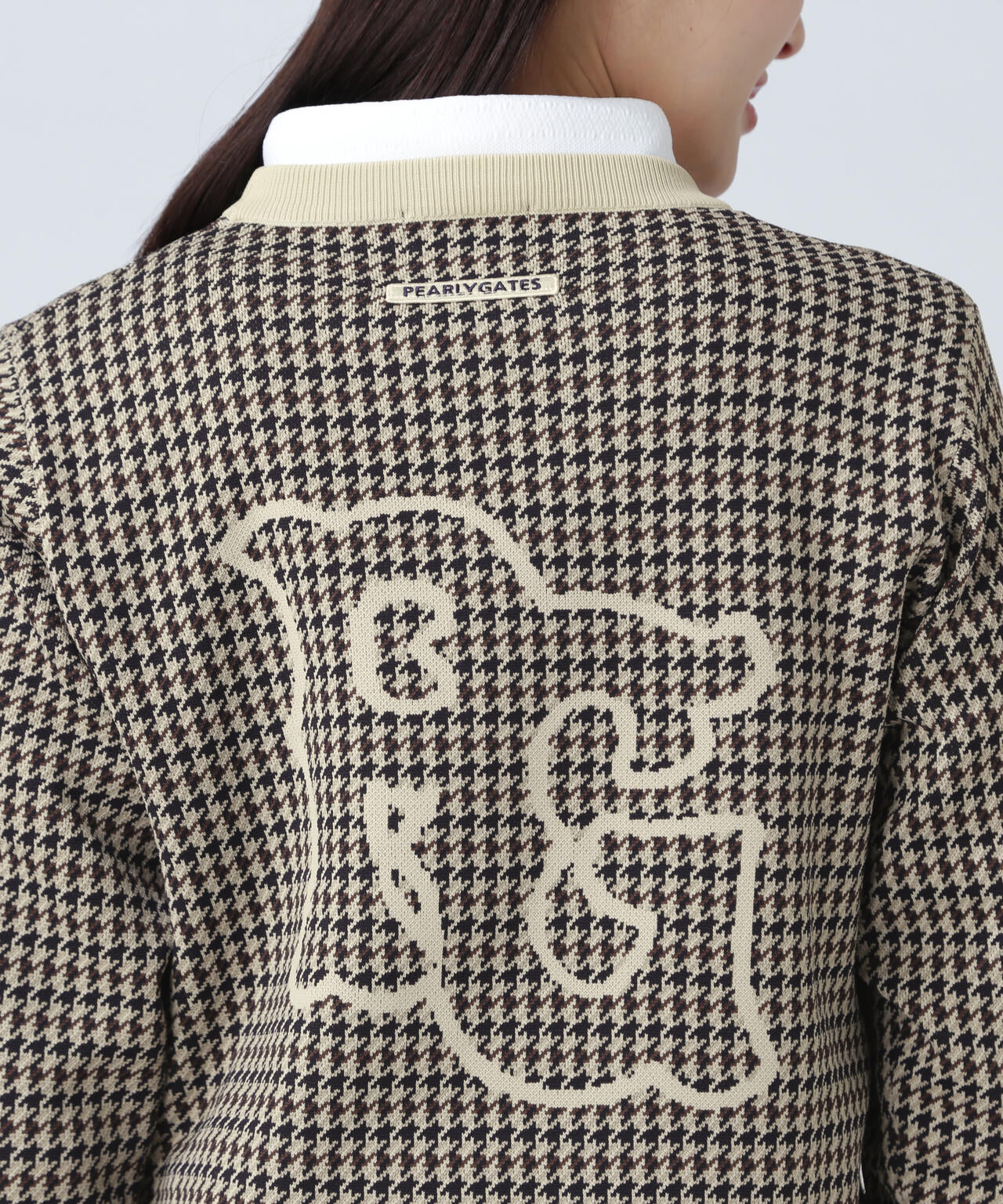 14Gダブルジャガードクルーネックニットプルオーバー ＜ガンクラブチェック柄＞