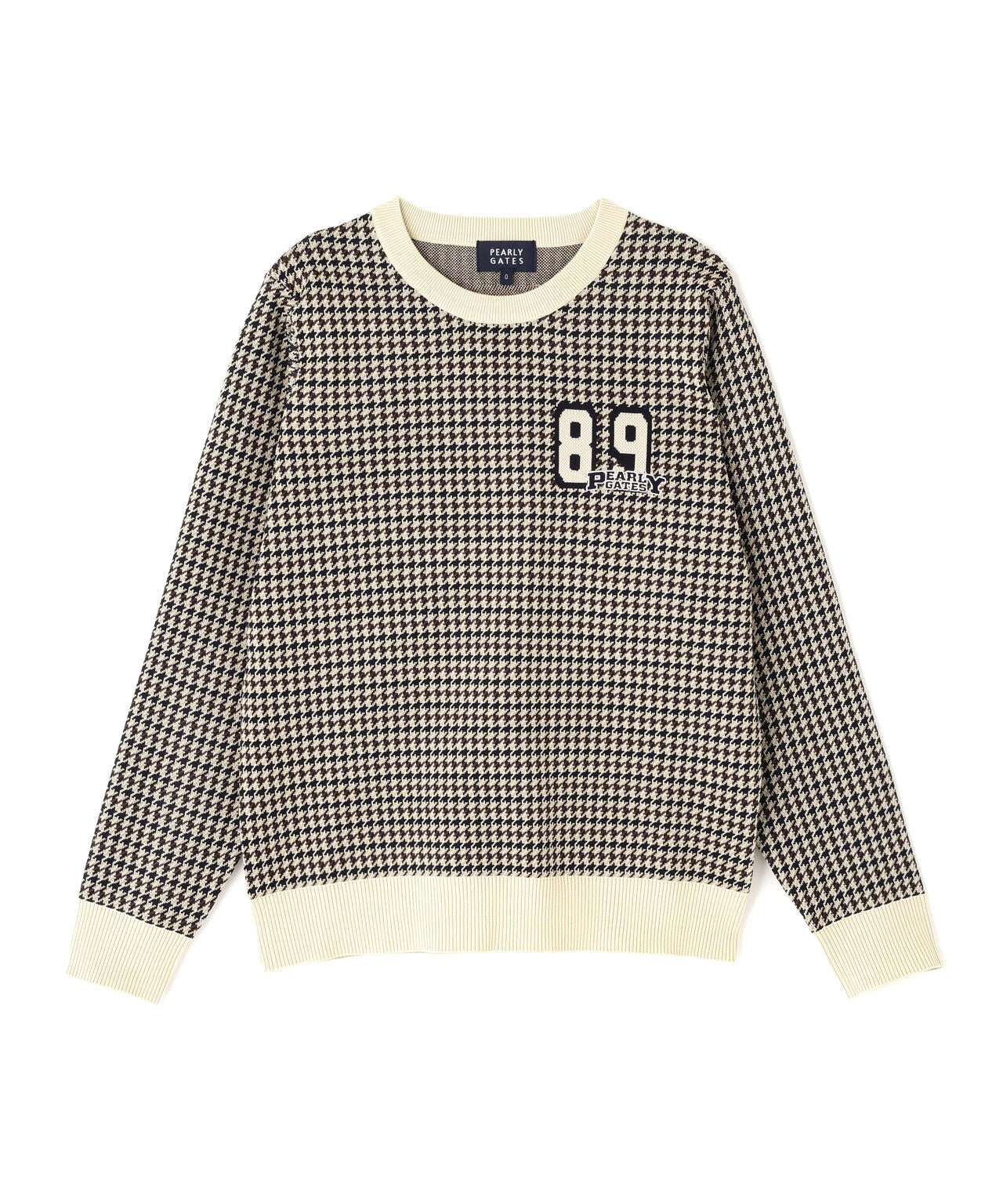 14Gダブルジャガードクルーネックニットプルオーバー ＜ガンクラブチェック柄＞