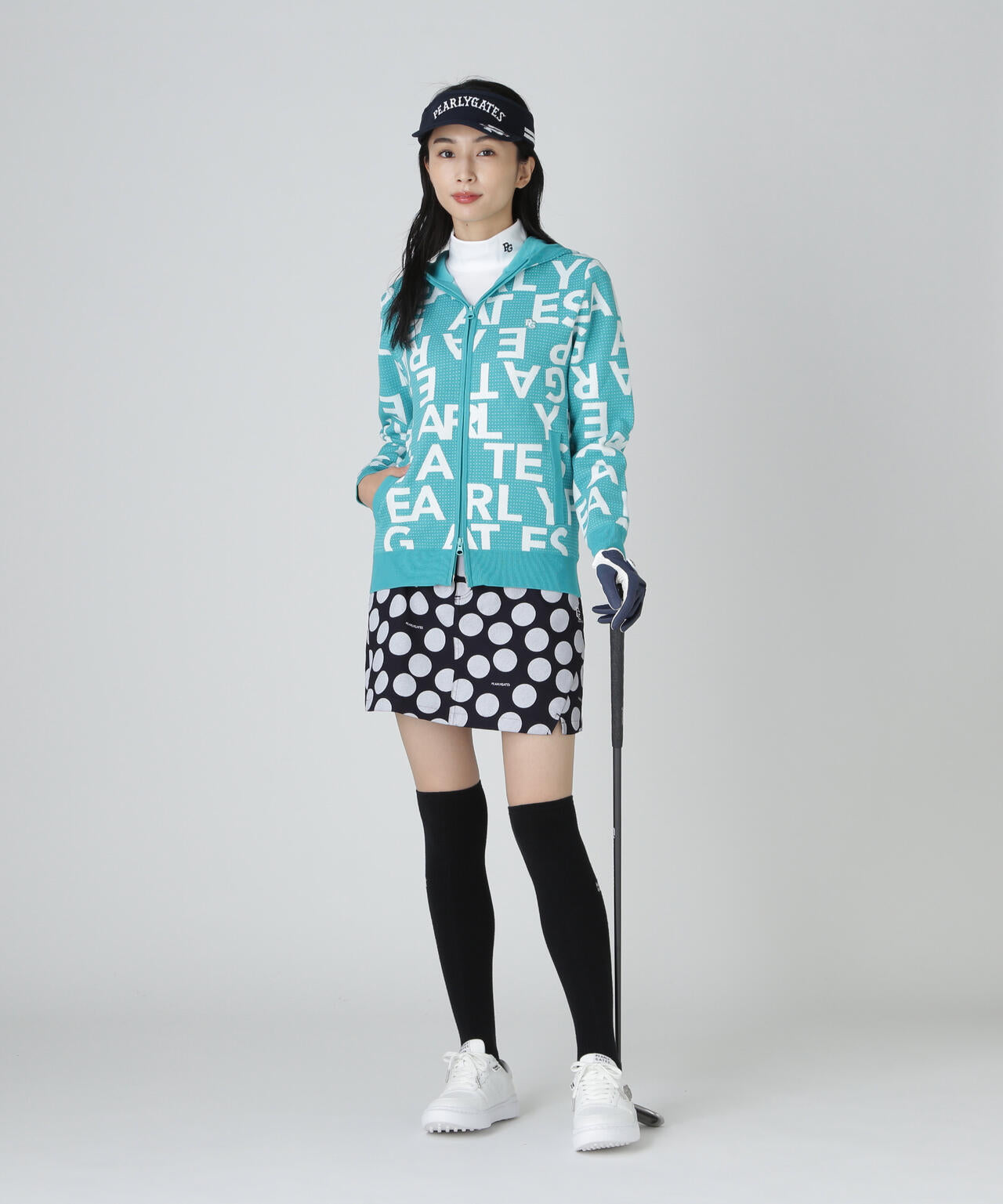 美品 パーリーゲイツ 053-4172201 総柄 フルジップニットジャケット 美品 パーリーゲイツ 053-4172201 総柄 フルジップニットジャケット