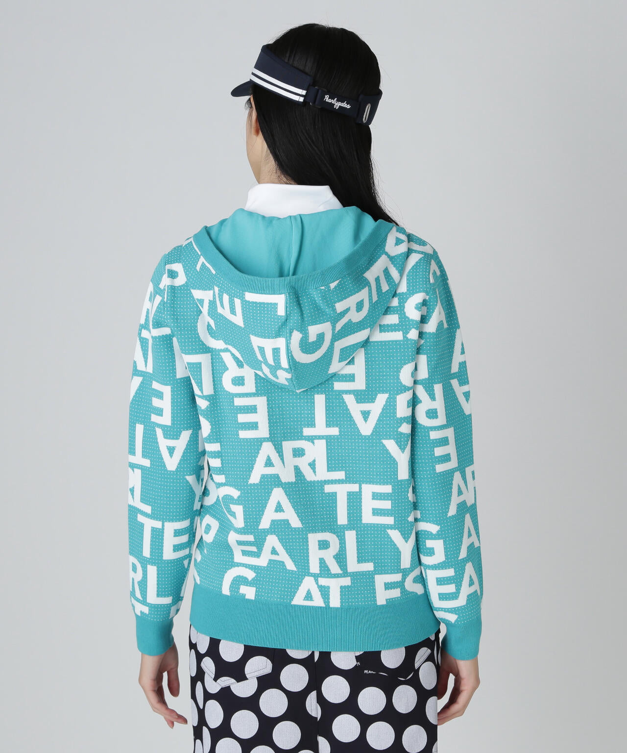 12Gダブルジャガードロゴ総柄フルジップニットフーディ | PEARLY GATES