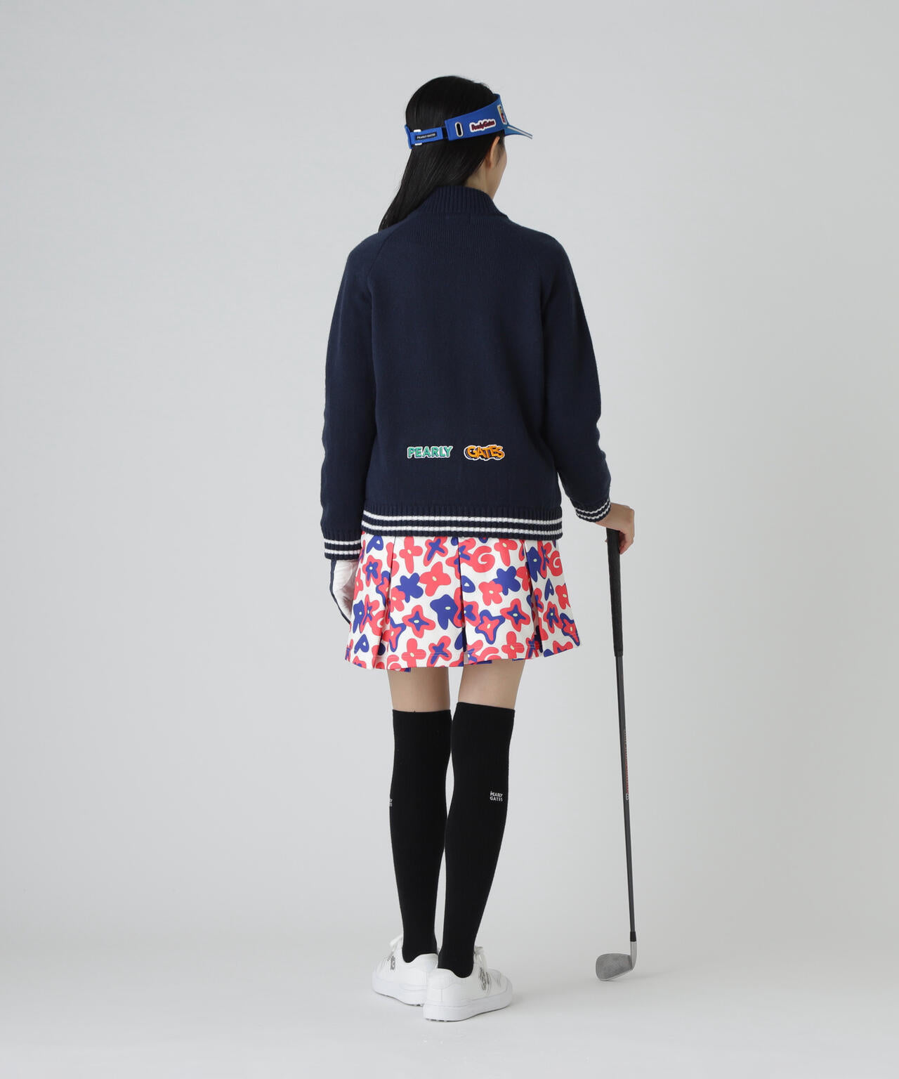 7G部分ジャガード×ストレッチ裏地フルジップニットブルゾン | PEARLY