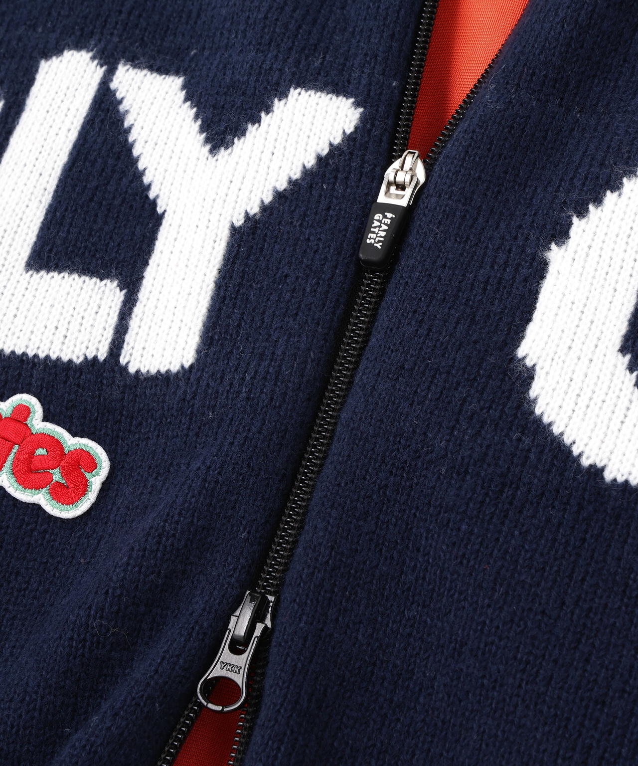 7G部分ジャガード×ストレッチ裏地フルジップニットブルゾン | PEARLY