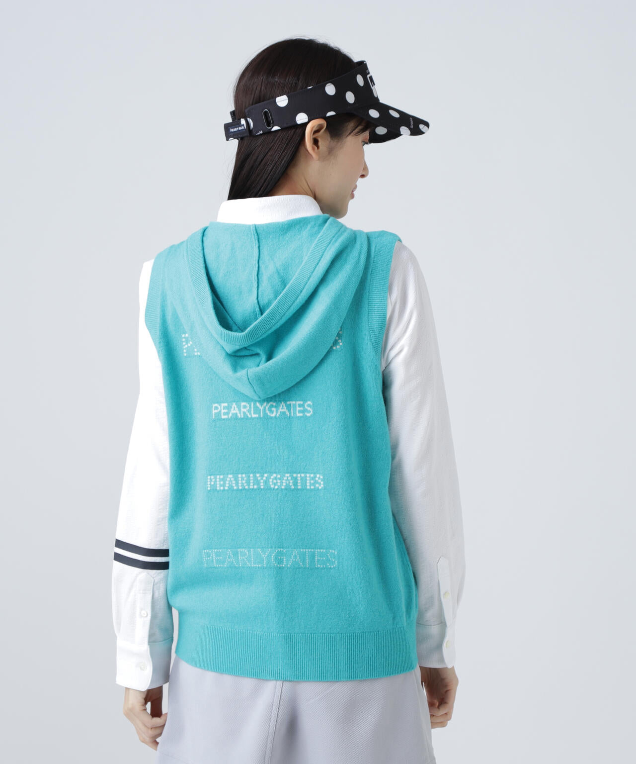 12G部分ジャガードカシミヤ100フルジップニットフーディベスト