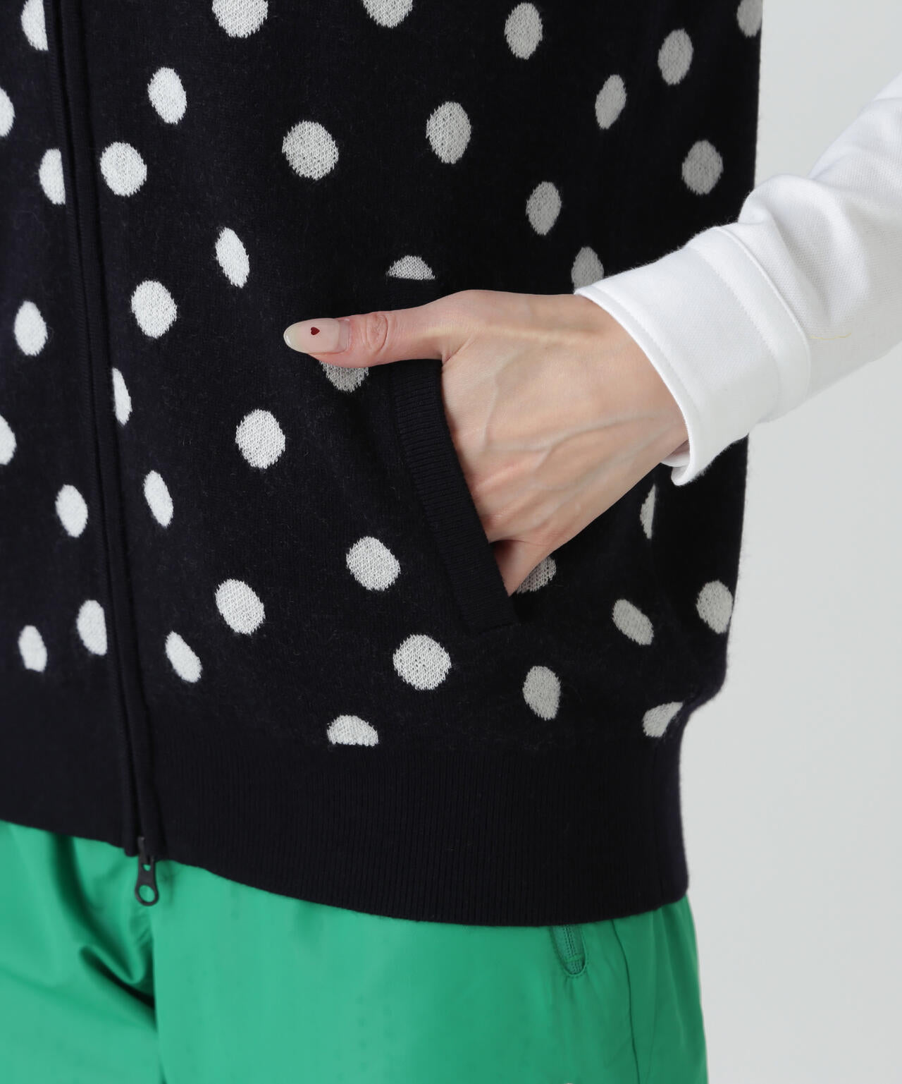 PEARLY GATES ニットダブルジップアップベスト 14Gダブルジャガードカシミヤ混フルジップニットフーディベスト