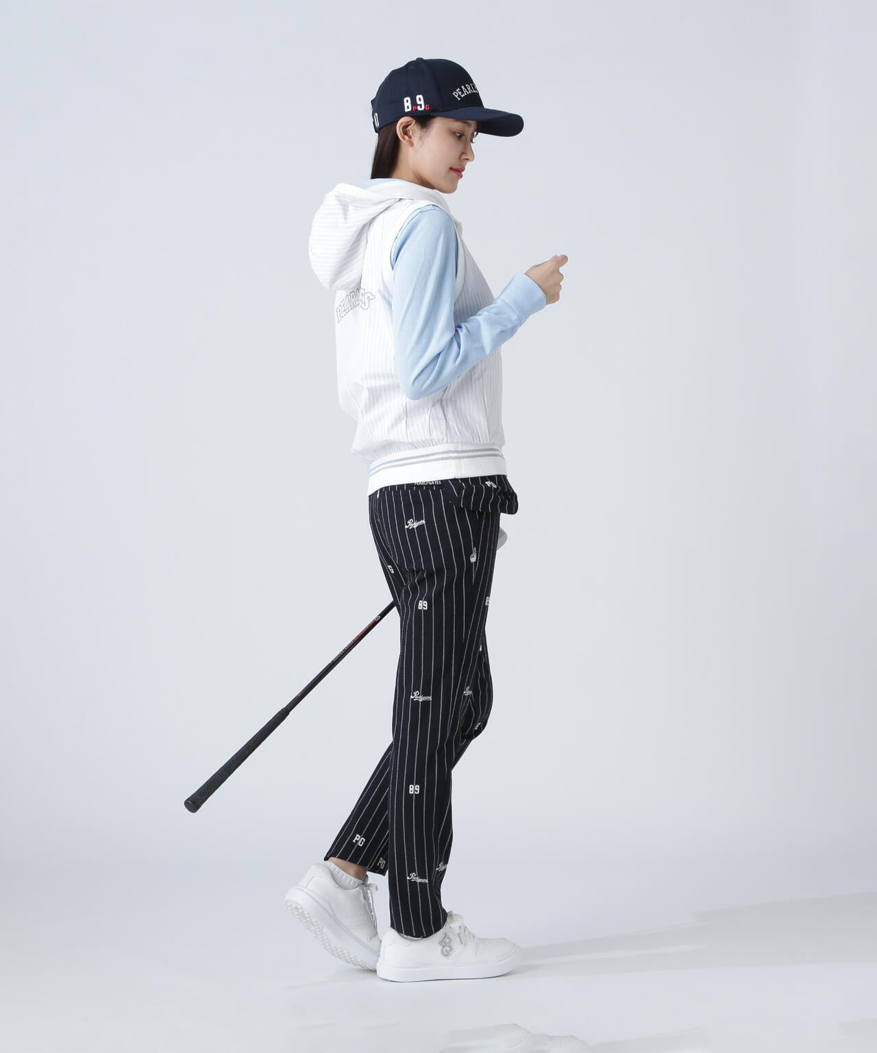 ジャガードリバーシブル フルジップフーディニットベスト