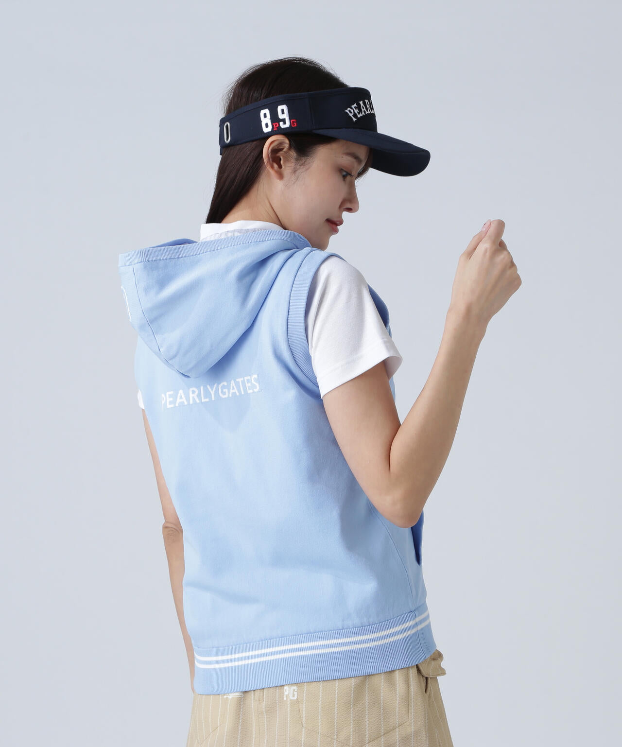 ジャガードリバーシブル フルジップフーディニットベスト