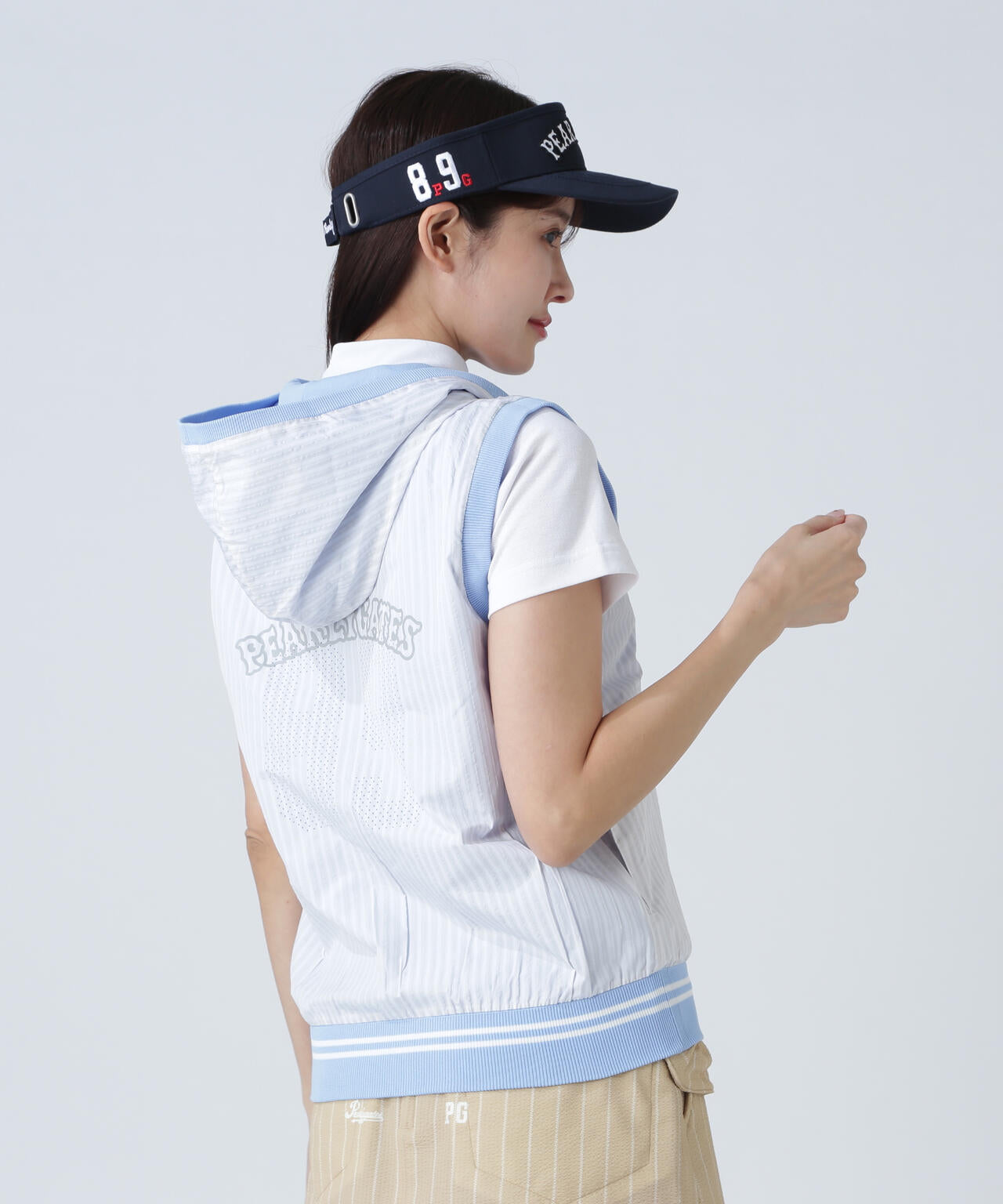 ジャガードリバーシブル フルジップフーディニットベスト