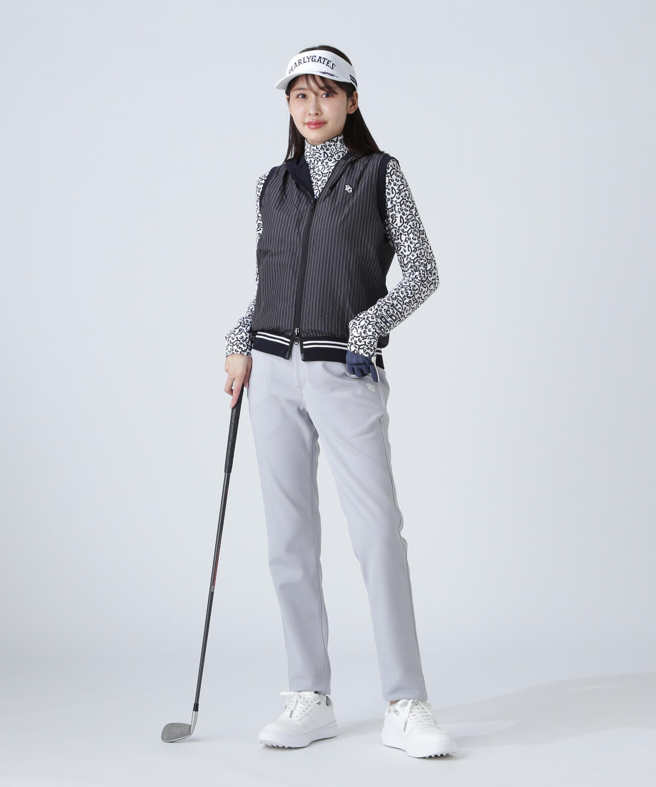 ジャガードリバーシブル フルジップフーディニットベスト