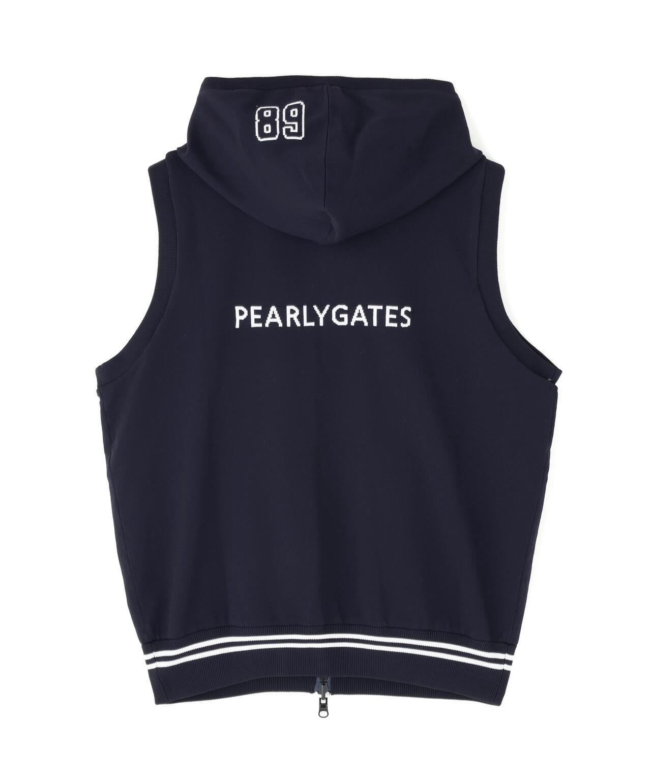 ジャガードリバーシブル フルジップフーディニットベスト