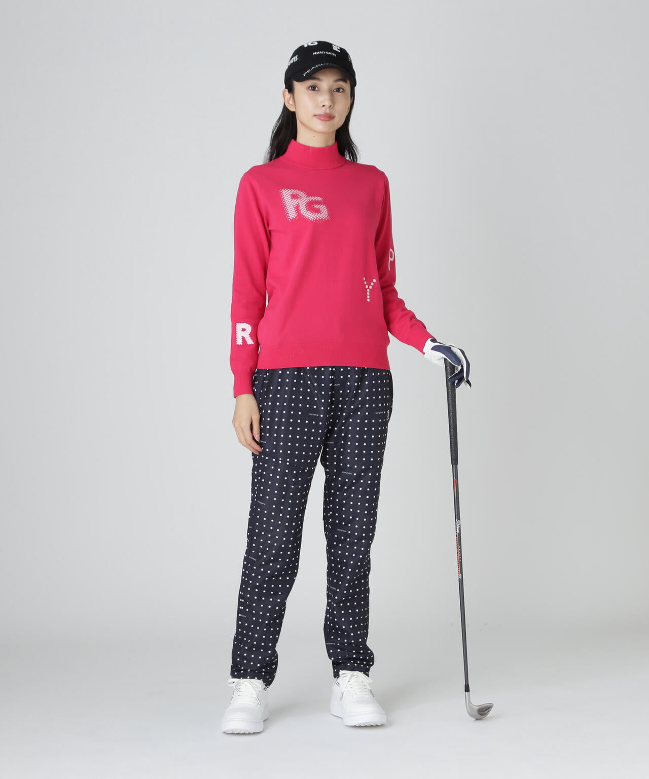 12G部分ジャガードカシミヤタッチコットンハイネックニットプル