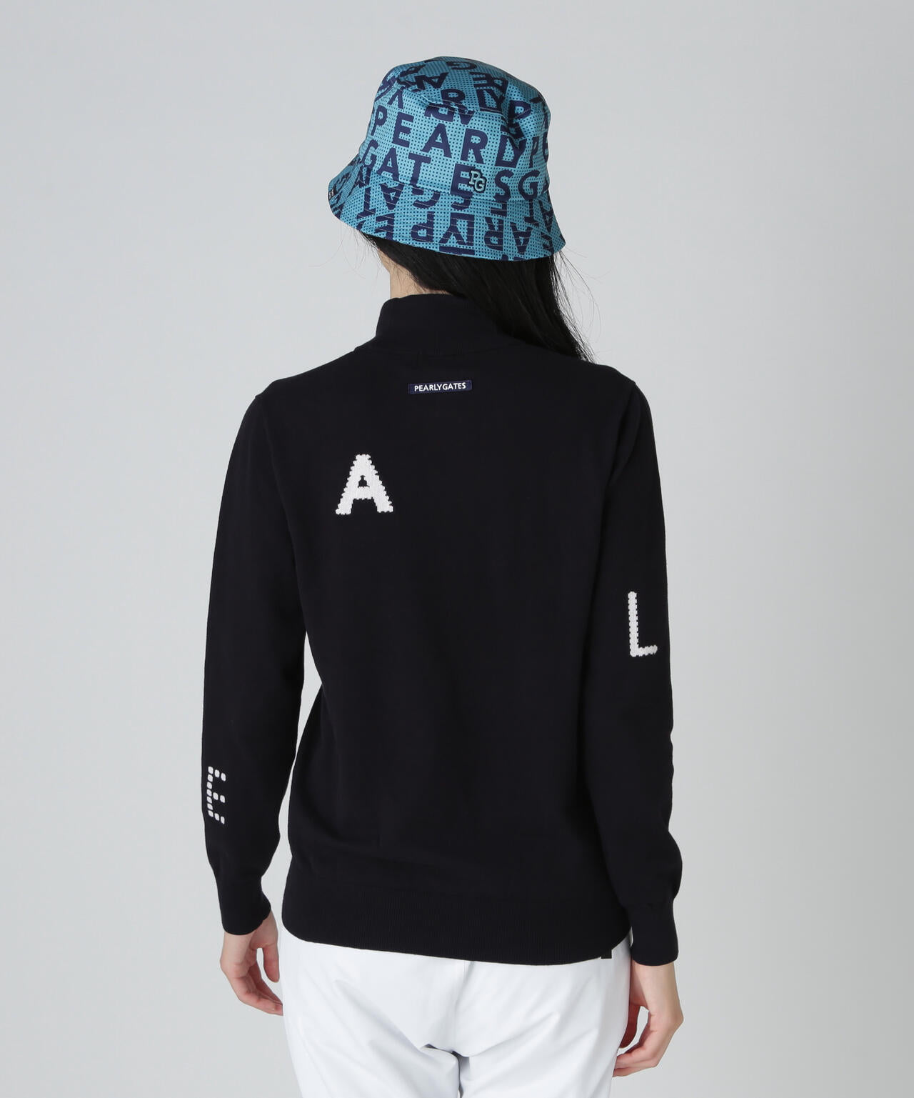 12G部分ジャガードカシミヤタッチコットンハイネックニットプル