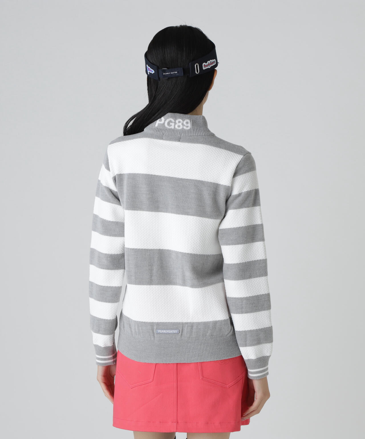 10G天竺ボーダー柄モックネックニットプルオーバー | PEARLY GATES