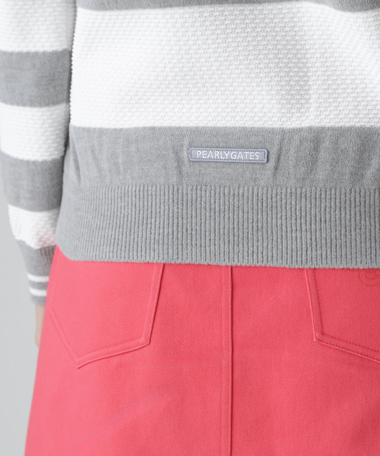 10G天竺ボーダー柄モックネックニットプルオーバー | PEARLY GATES