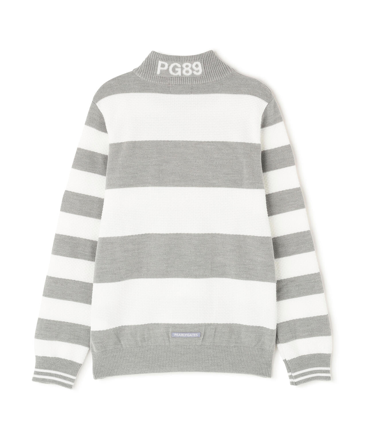 10G天竺ボーダー柄モックネックニットプルオーバー | PEARLY GATES