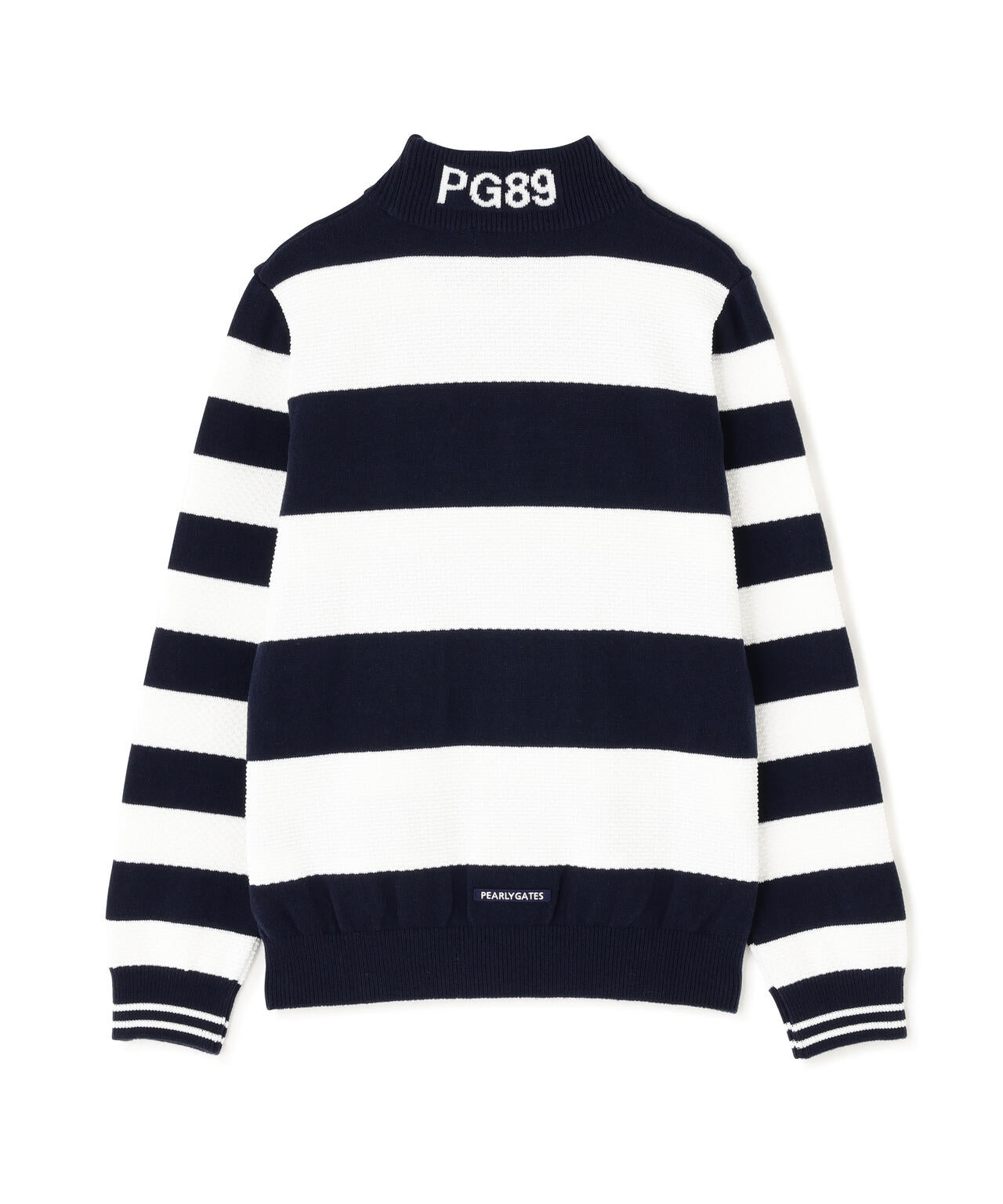 パーリーゲイツ 長袖 モックネック ウェア ネイビー ボーダー サイズ1 10G天竺ボーダー柄モックネックニットプルオーバー | PEARLY GATES
