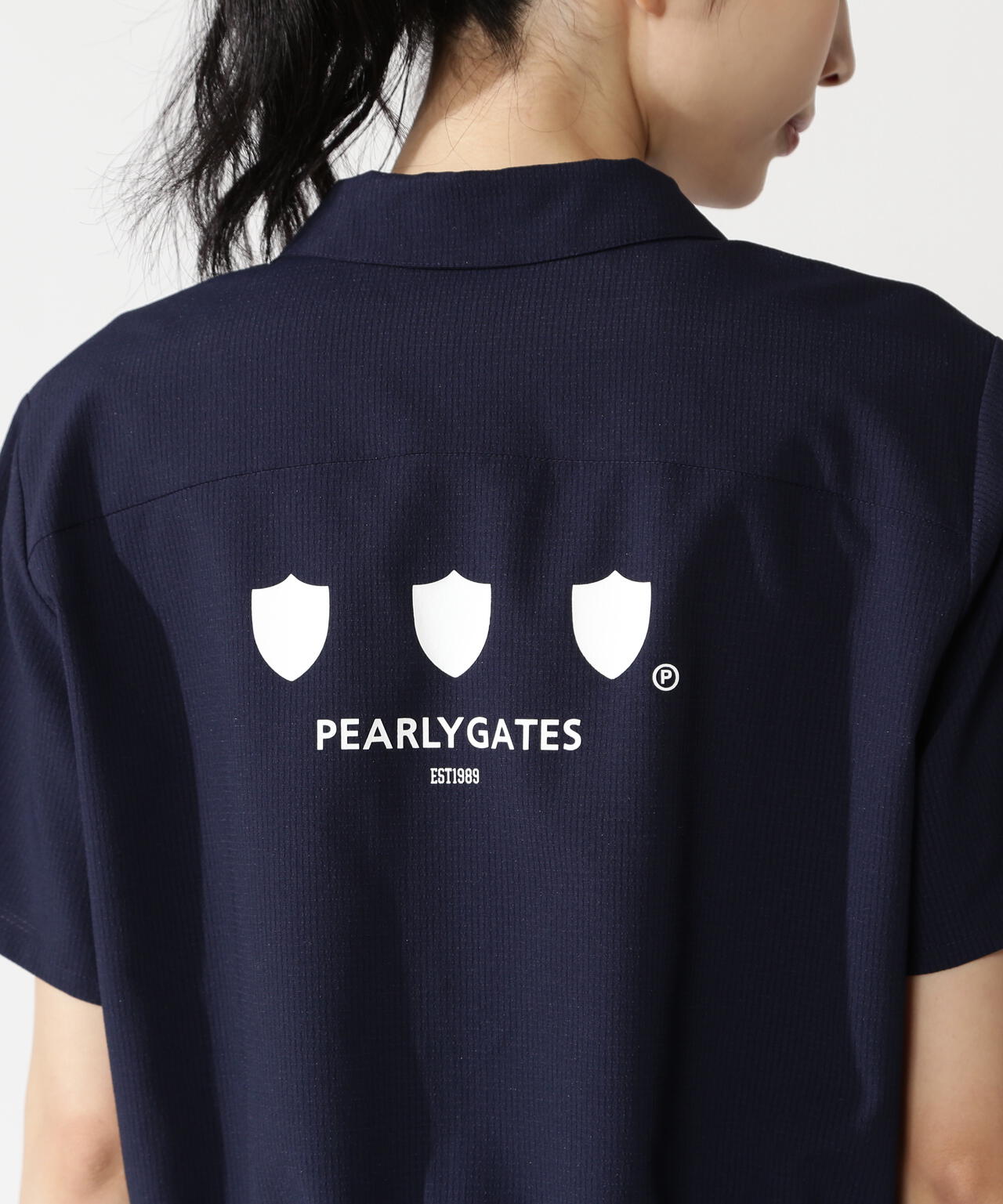 穴開きPeブロード半袖フルジップシャツ | PEARLY GATES（パーリー