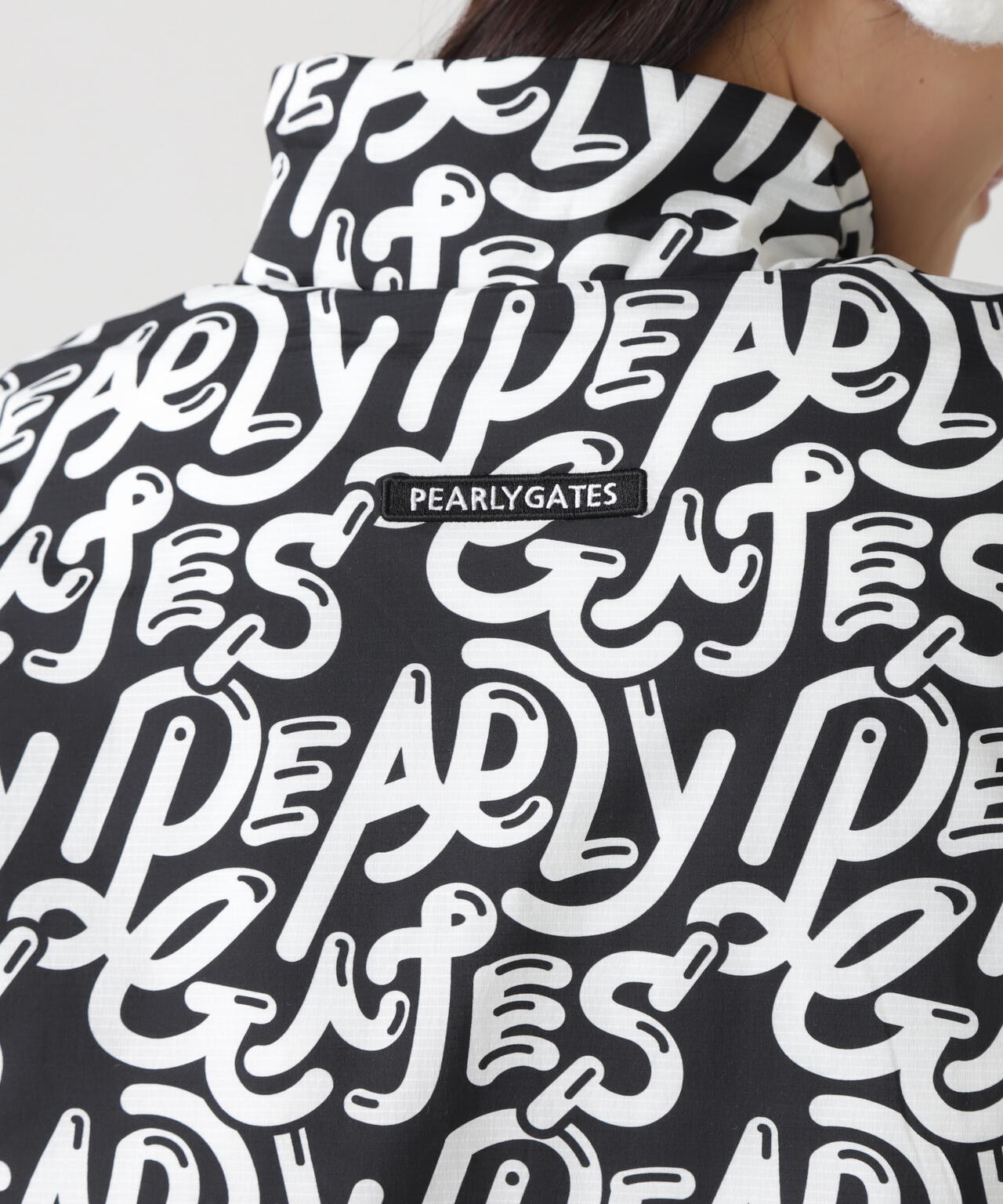 Nyストレッチリップストップ×超KARUISHI中綿リバーシブルスタンドブルゾン ＜ぷにぷにロゴ柄＞