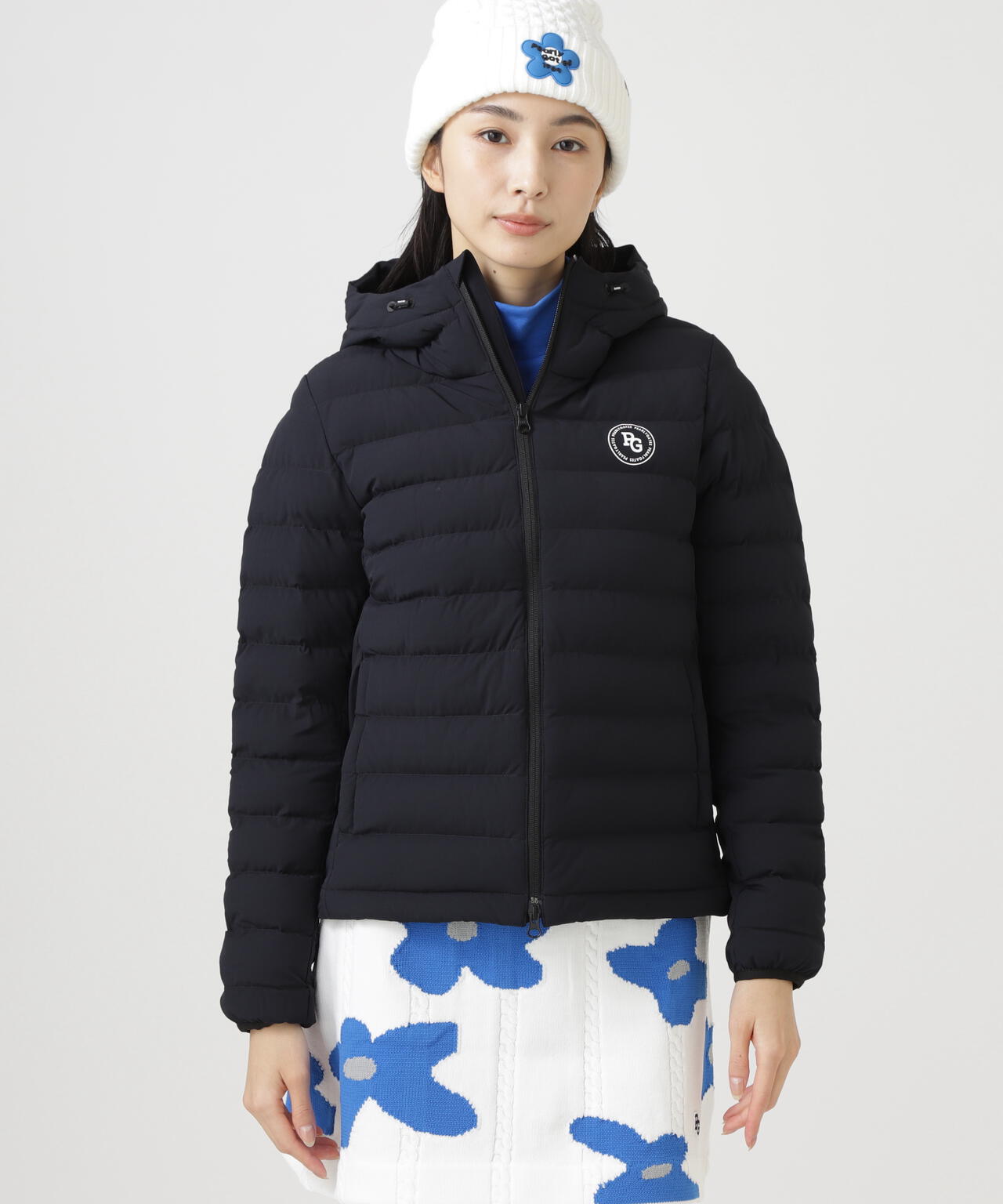 NyストレッチBIGリップストップ中綿フーディブルゾン