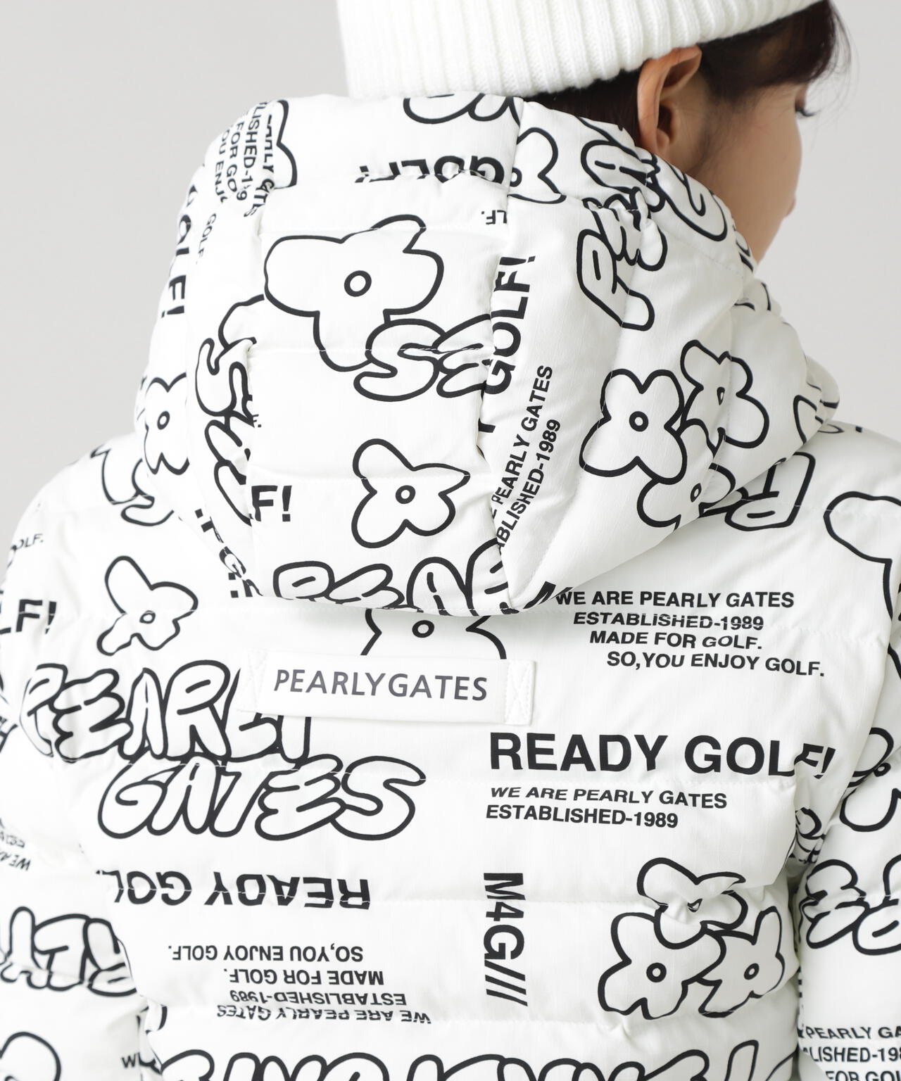 NyストレッチBIGリップストップ中綿フーディブルゾン ＜ストリート花柄