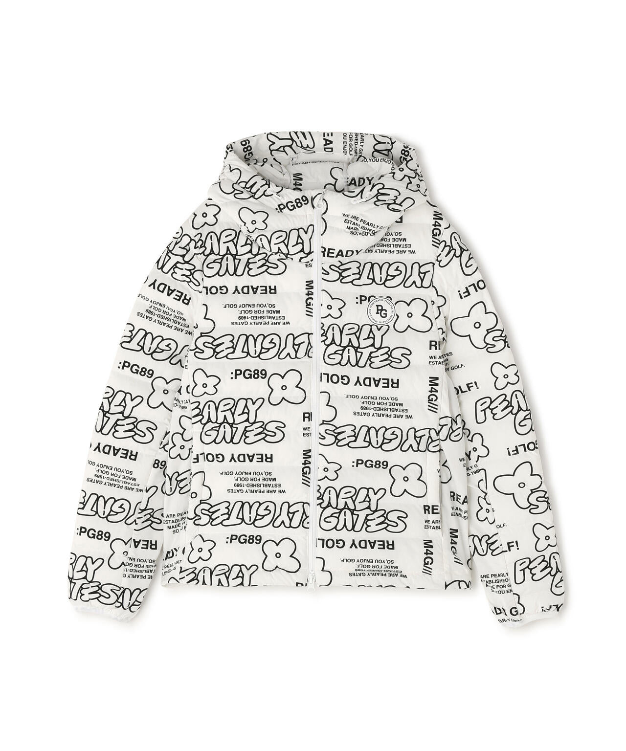 NyストレッチBIGリップストップ中綿フーディブルゾン ＜ストリート花柄