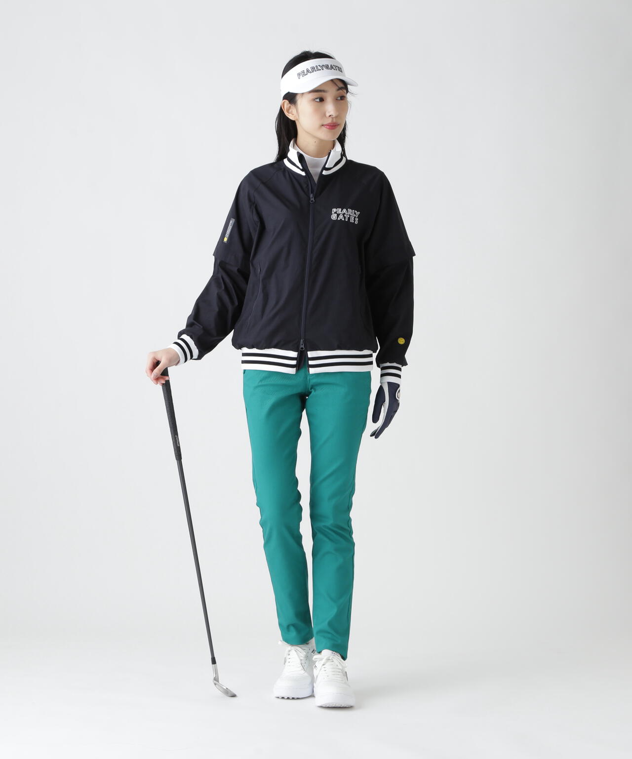 ロゴジャガードポリエステルタフタジップアップブルゾン | PEARLY