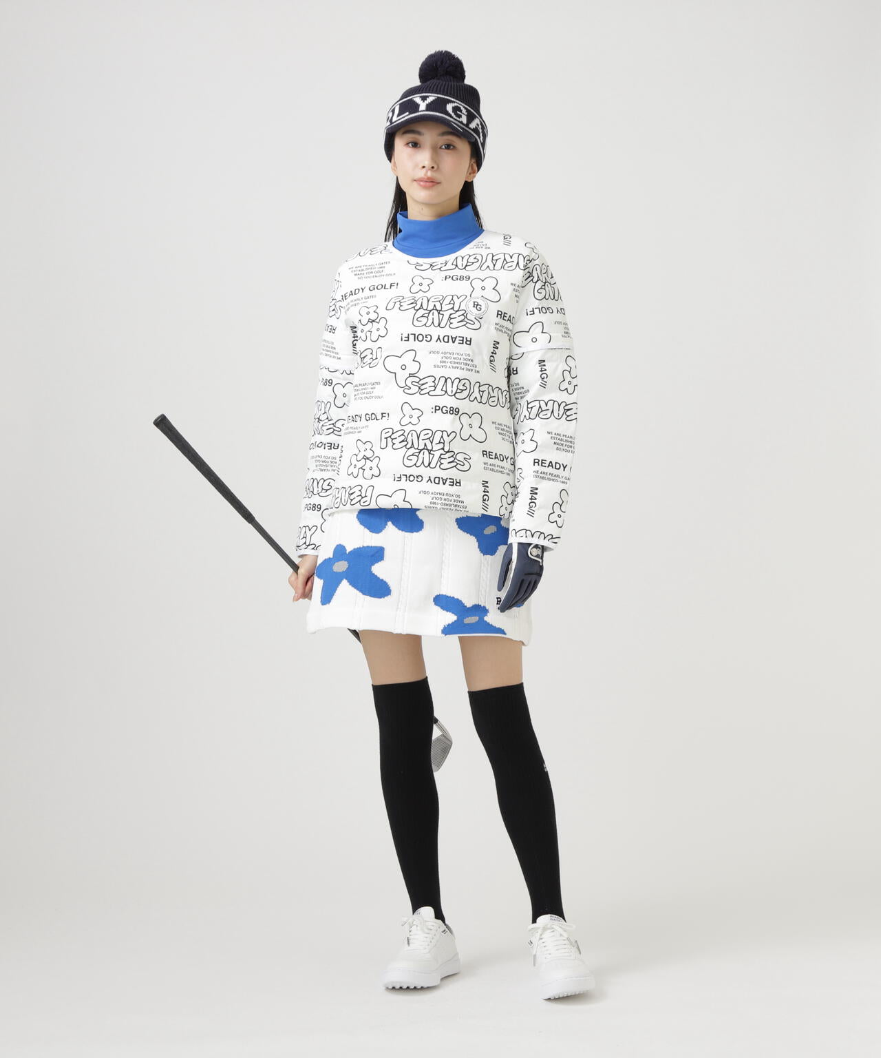 NyストレッチBIGリップストップ中綿2WAYスニードジャック ＜ロゴ×花柄＞