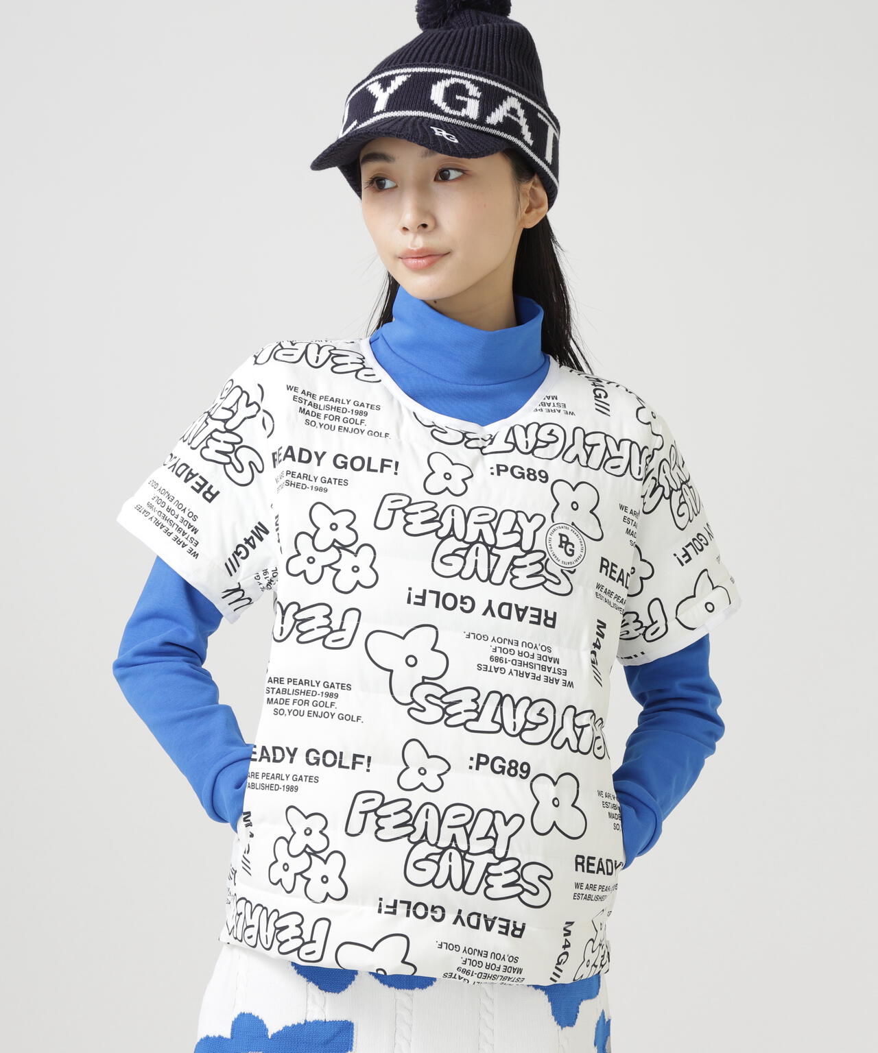 NyストレッチBIGリップストップ中綿2WAYスニードジャック ＜ロゴ×花柄＞