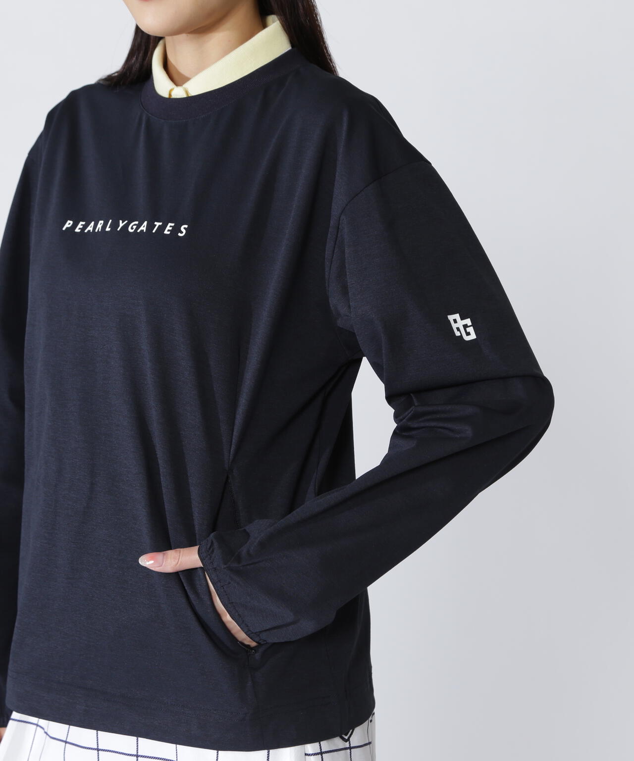 PEARLY GATES ☆スニード ブラック長袖ウェア サイズ5 PEARLY GATES ブラック長袖ハイネックインナーシャツ5 パーリーゲイツ