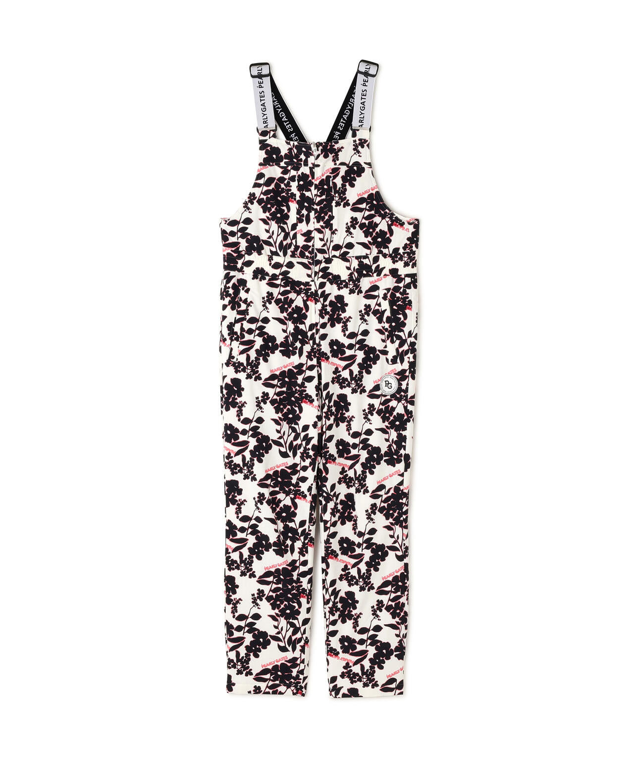 NyストレッチBIGリップストップ中綿オーバーオール ＜ロゴ×花柄＞