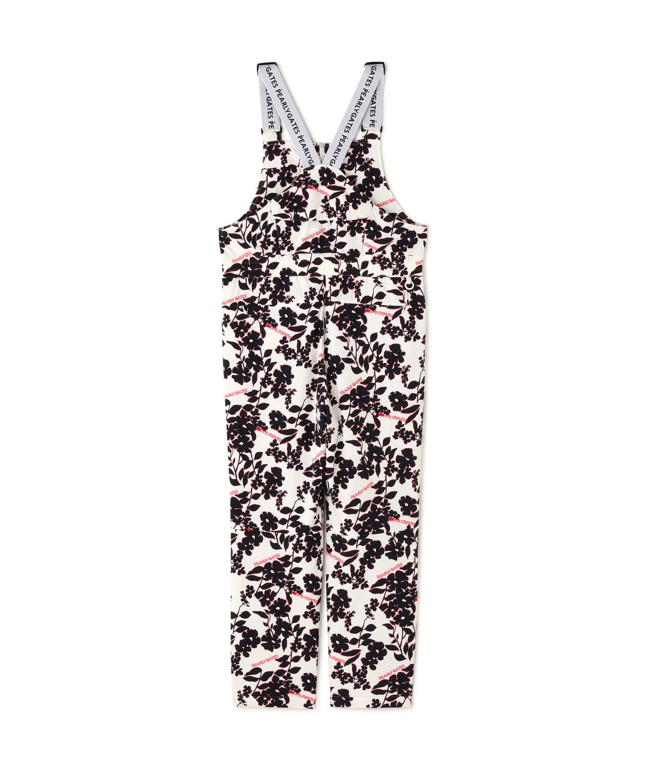 NyストレッチBIGリップストップ中綿オーバーオール ＜ロゴ×花柄＞