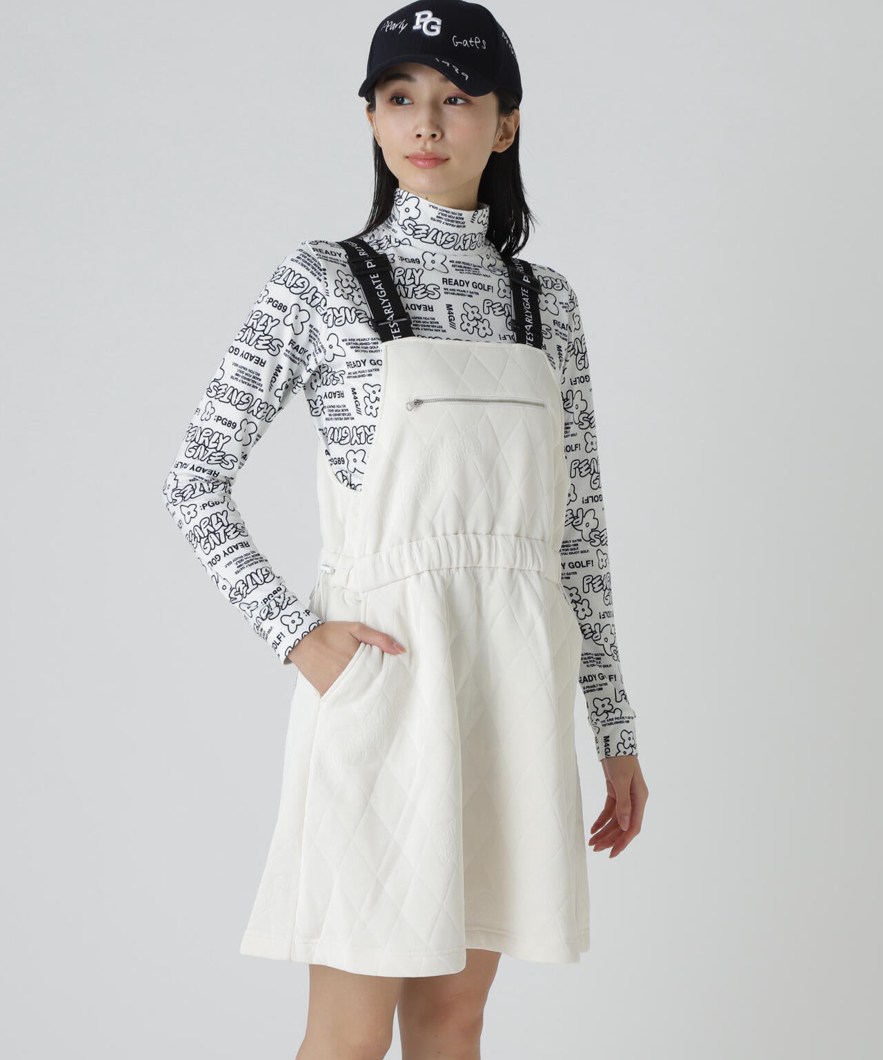 Peキルトジャガードサロペット風スカート | PEARLY GATES（パーリー