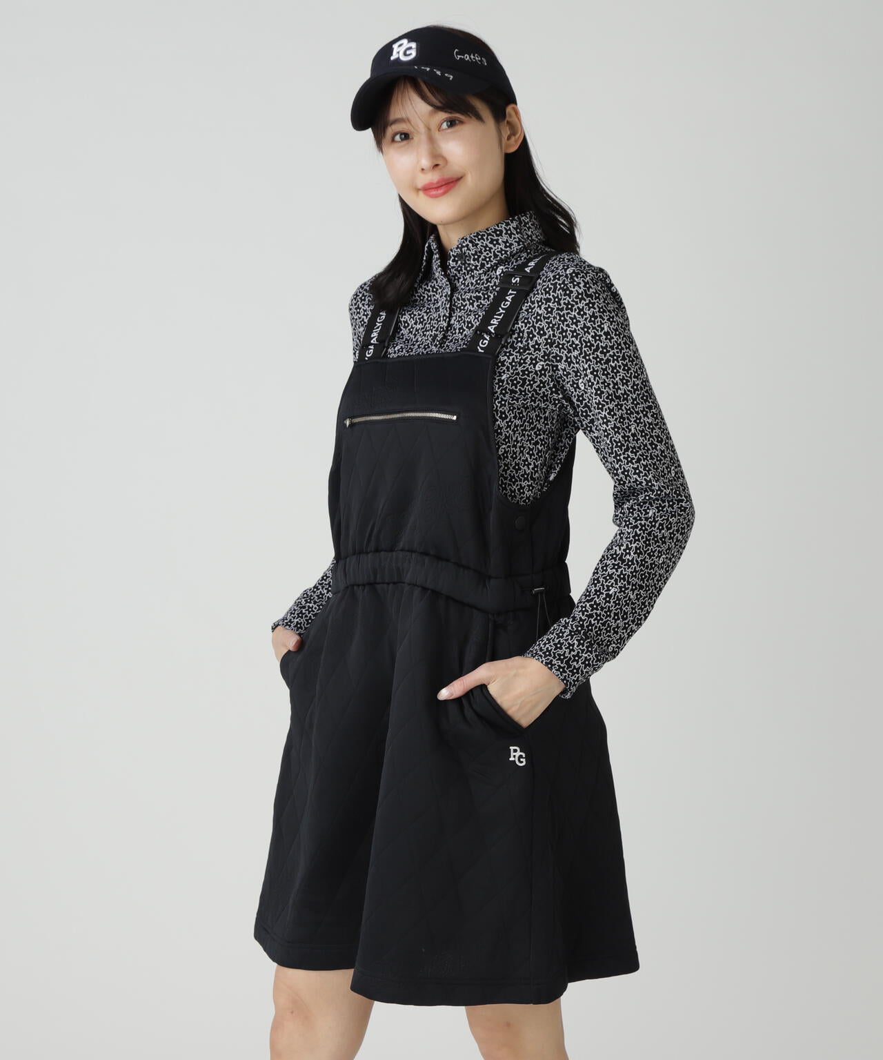 Peキルトジャガードサロペット風スカート | PEARLY GATES（パーリー