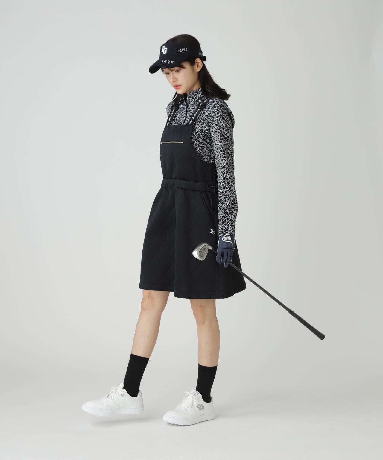 Peキルトジャガードサロペット風スカート | PEARLY GATES（パーリー