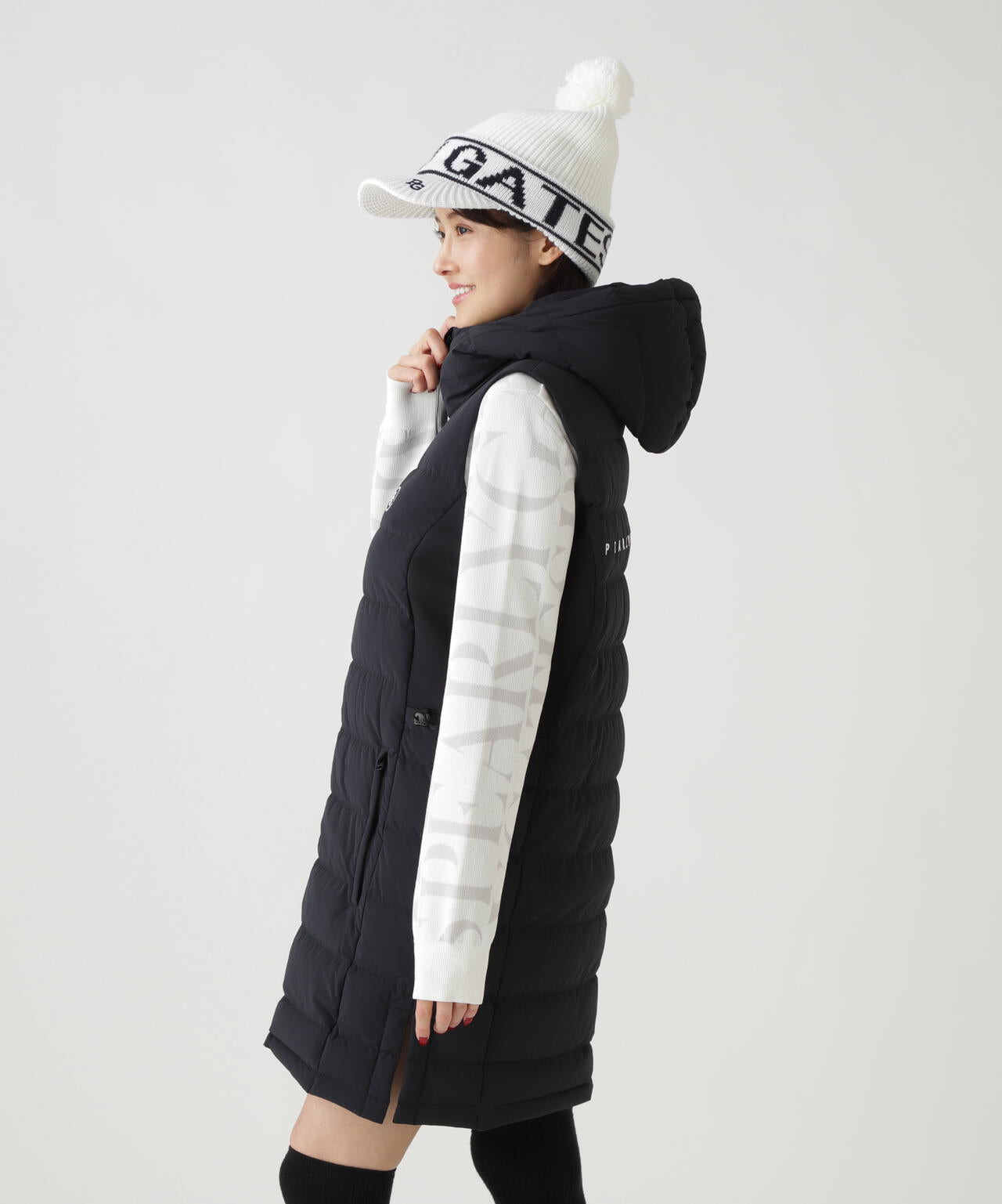 パーリーゲイツ 、ダウンワンピース APEX×ダンボールダウンフルジップフーディワンピース | PEARLY GATES