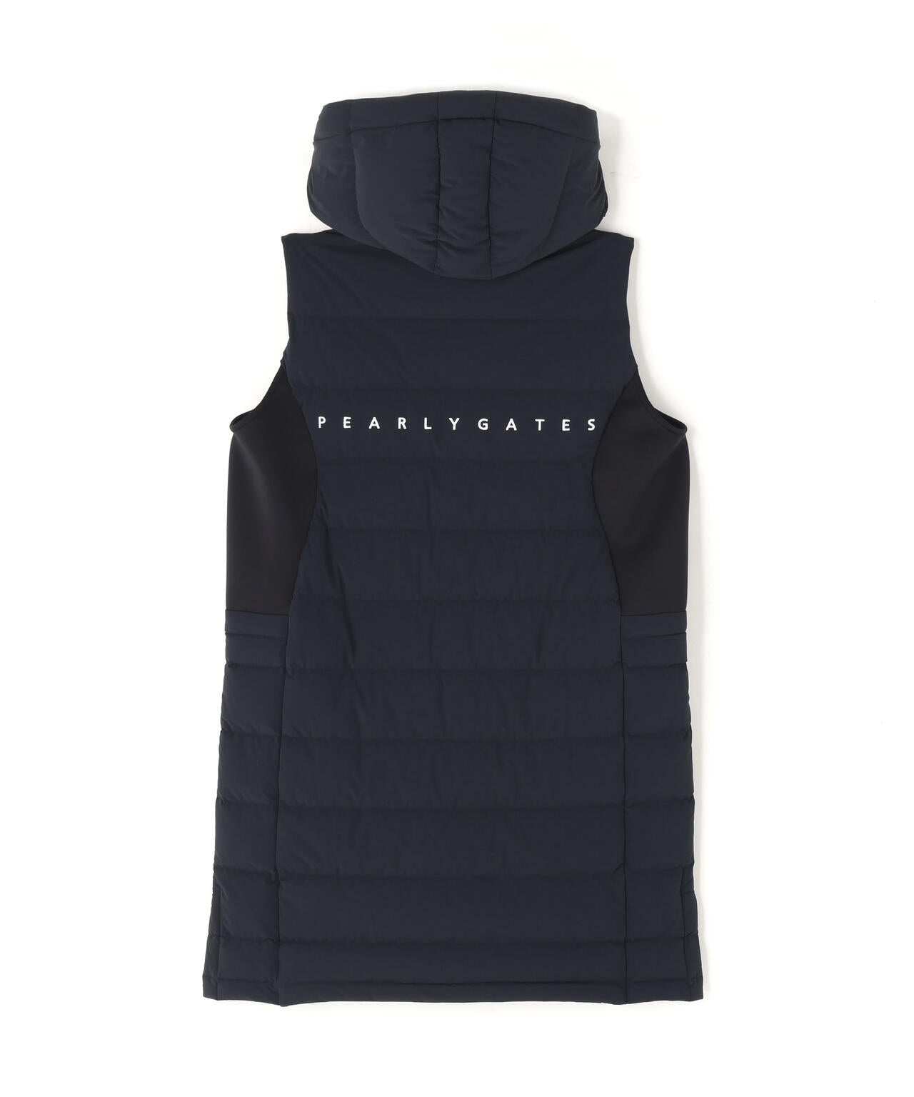 PEARLY GATESダンボール フルジップフーディ新品　ネイビー APEX×ダンボールダウンフルジップフーディワンピース | PEARLY GATES