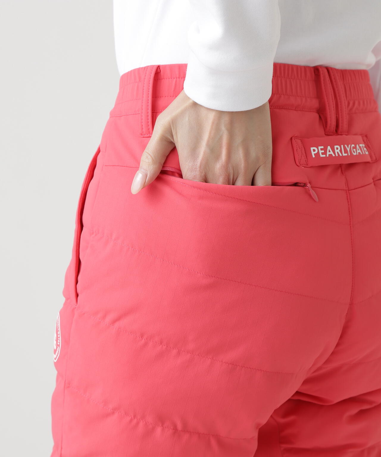 最新作 パーリーゲイツ スカート プリーツ ストレッチ ピンク ショート NyストレッチBIGリップストップ中綿パンツ | PEARLY GATES（パーリー