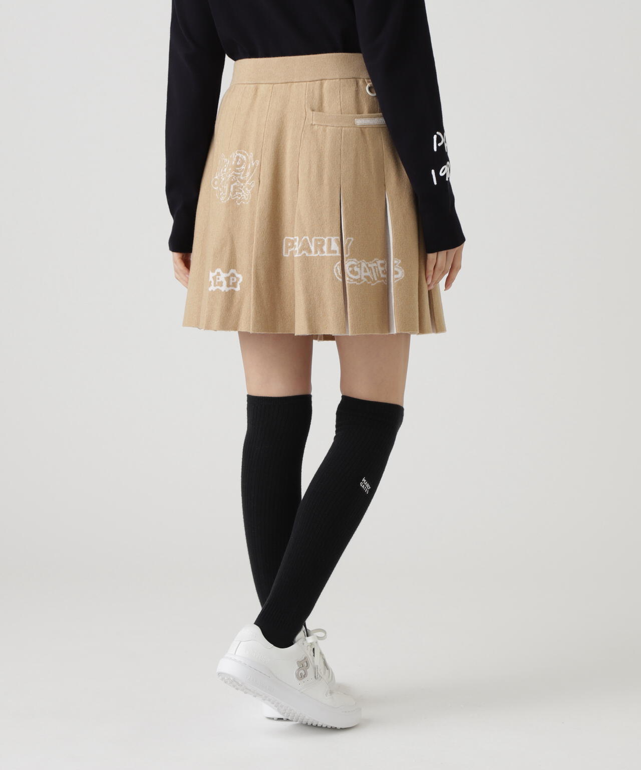 14GダブルJQ×ワッペン風ニットプリーツスカート