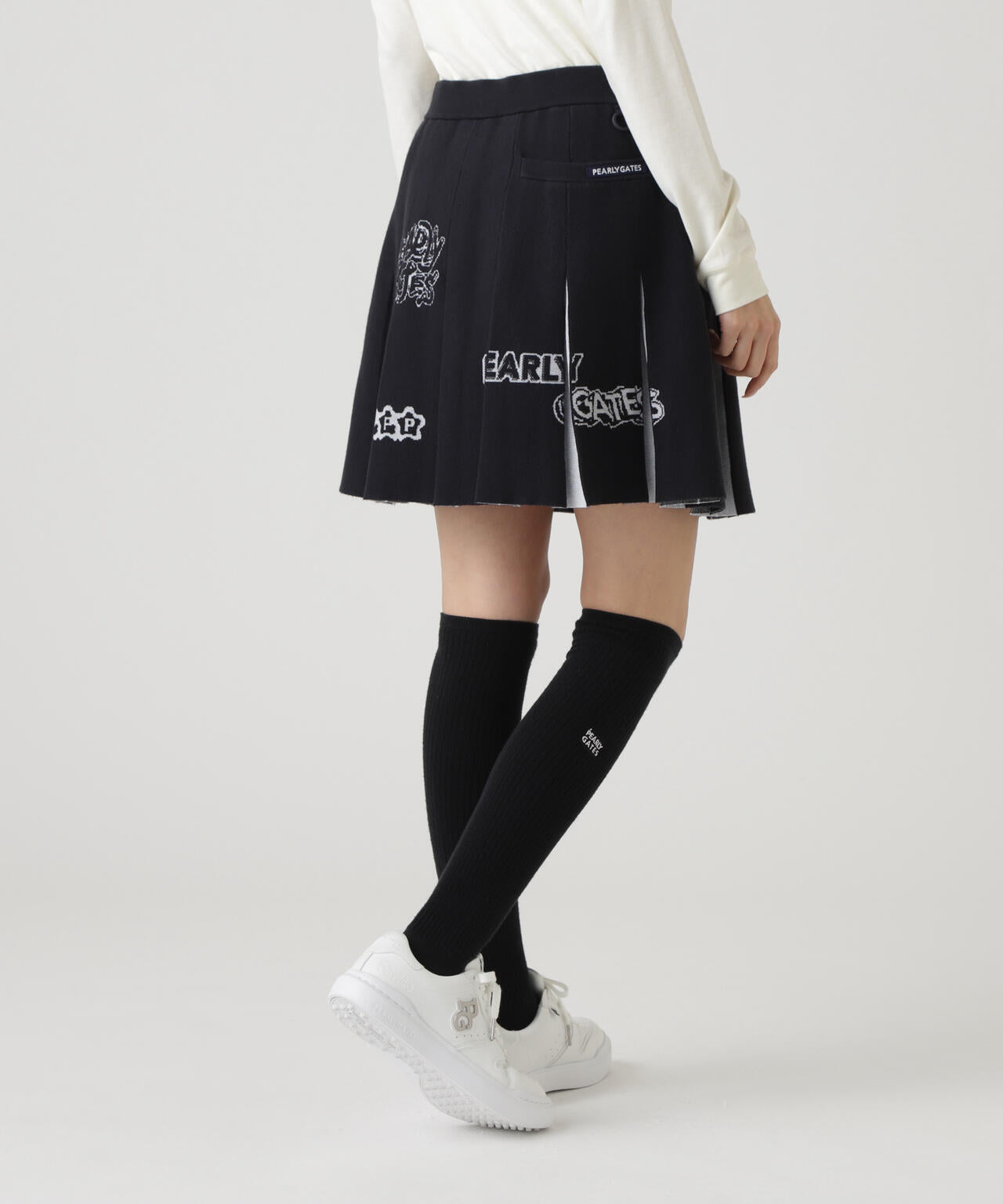 14GダブルJQ×ワッペン風ニットプリーツスカート