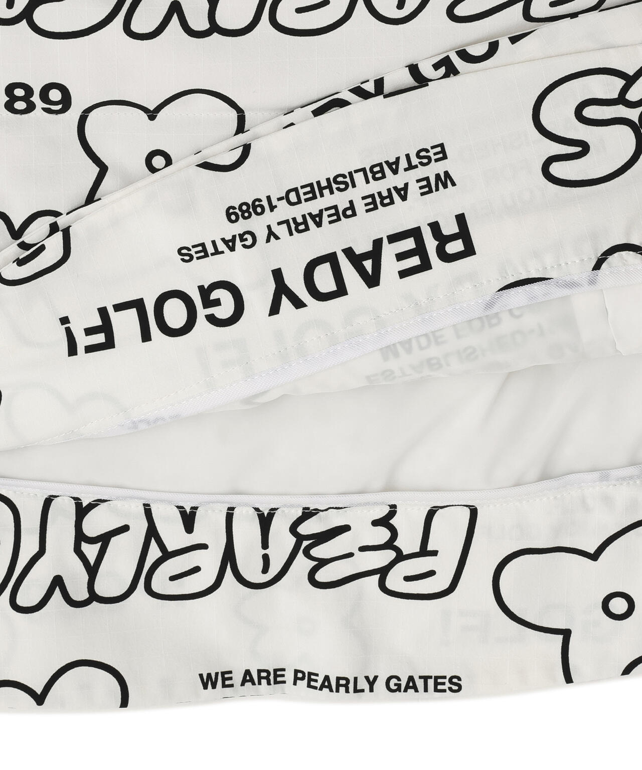 NyストレッチBIGリップストップ中綿ラップ風スカート ＜ロゴ×花柄＞