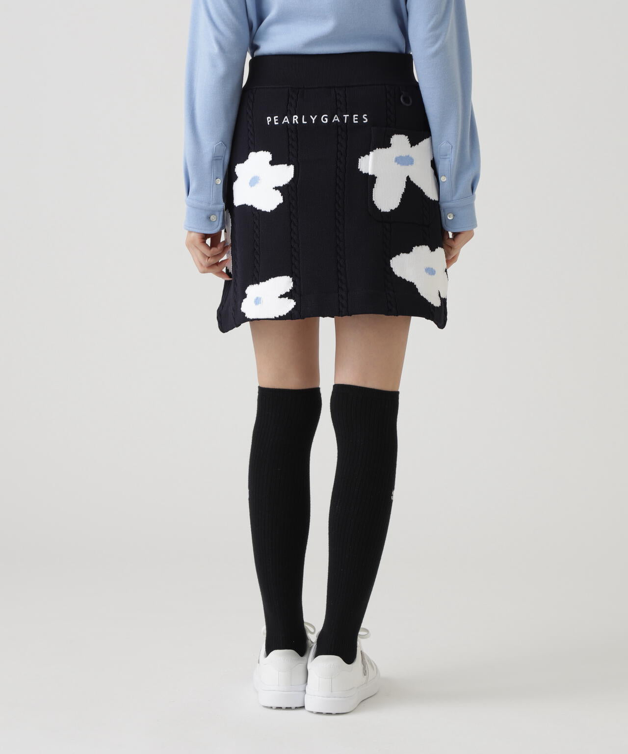 ☆PEARLY GATES パーリーゲイツ　花柄　ニット　セットアップ　スカート Pearlygates パーリーゲイツ 繊細花柄 セットアップ ニット スカート