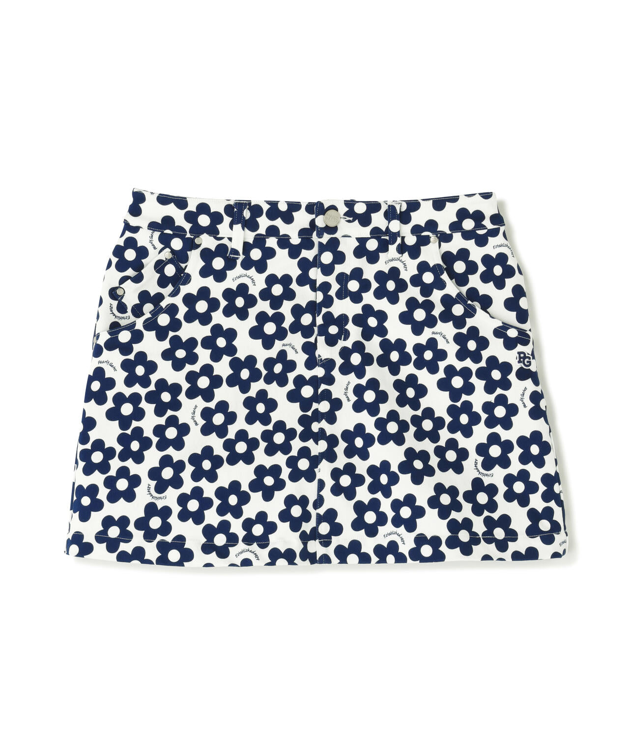 ストレッチサテン表スエードピーチスカート ＜フラット花柄＞