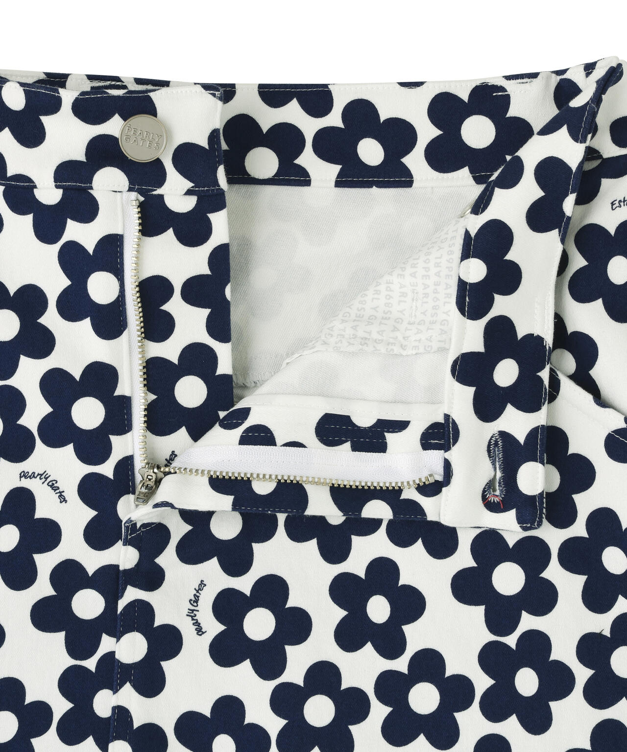 ストレッチサテン表スエードピーチスカート ＜フラット花柄＞