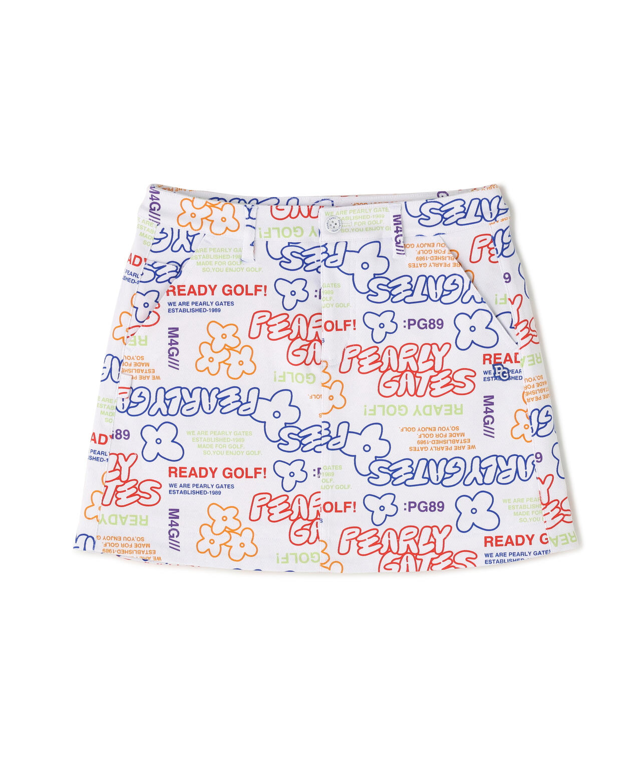 C/Peストレッチカルゼ裏地付きスカート ＜ロゴ×花柄＞ | PEARLY GATES