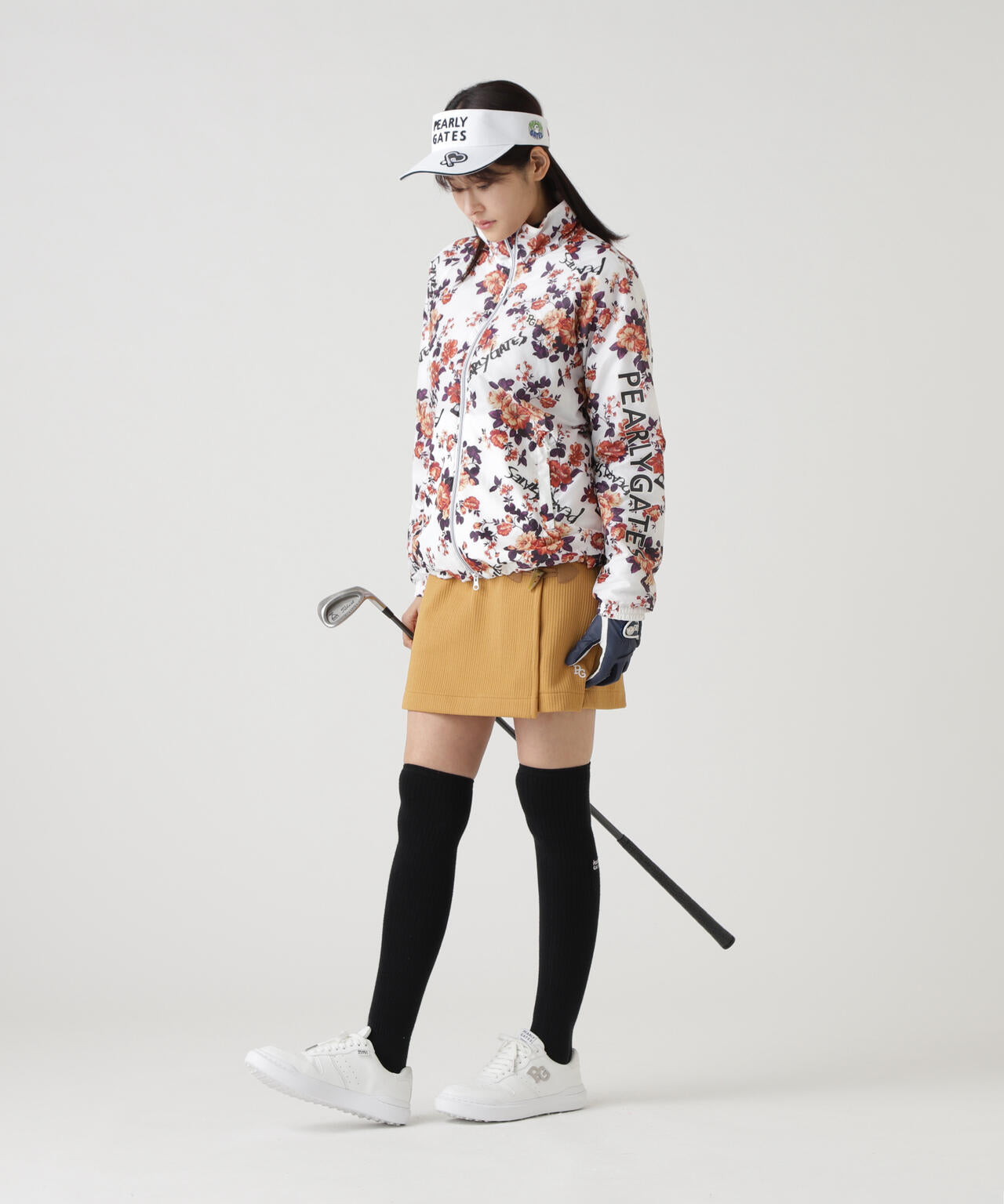 PeストレッチヘリンボーンJQ裏起毛ラップ風スカート | PEARLY GATES