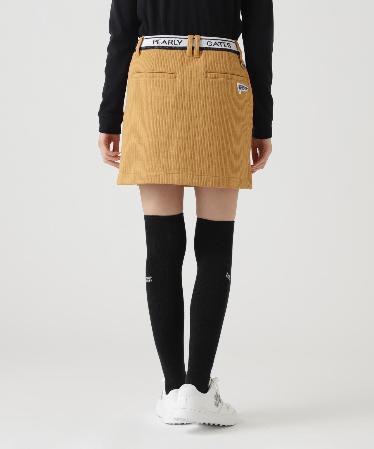 PeストレッチヘリンボーンJQ裏起毛ラップ風スカート | PEARLY GATES