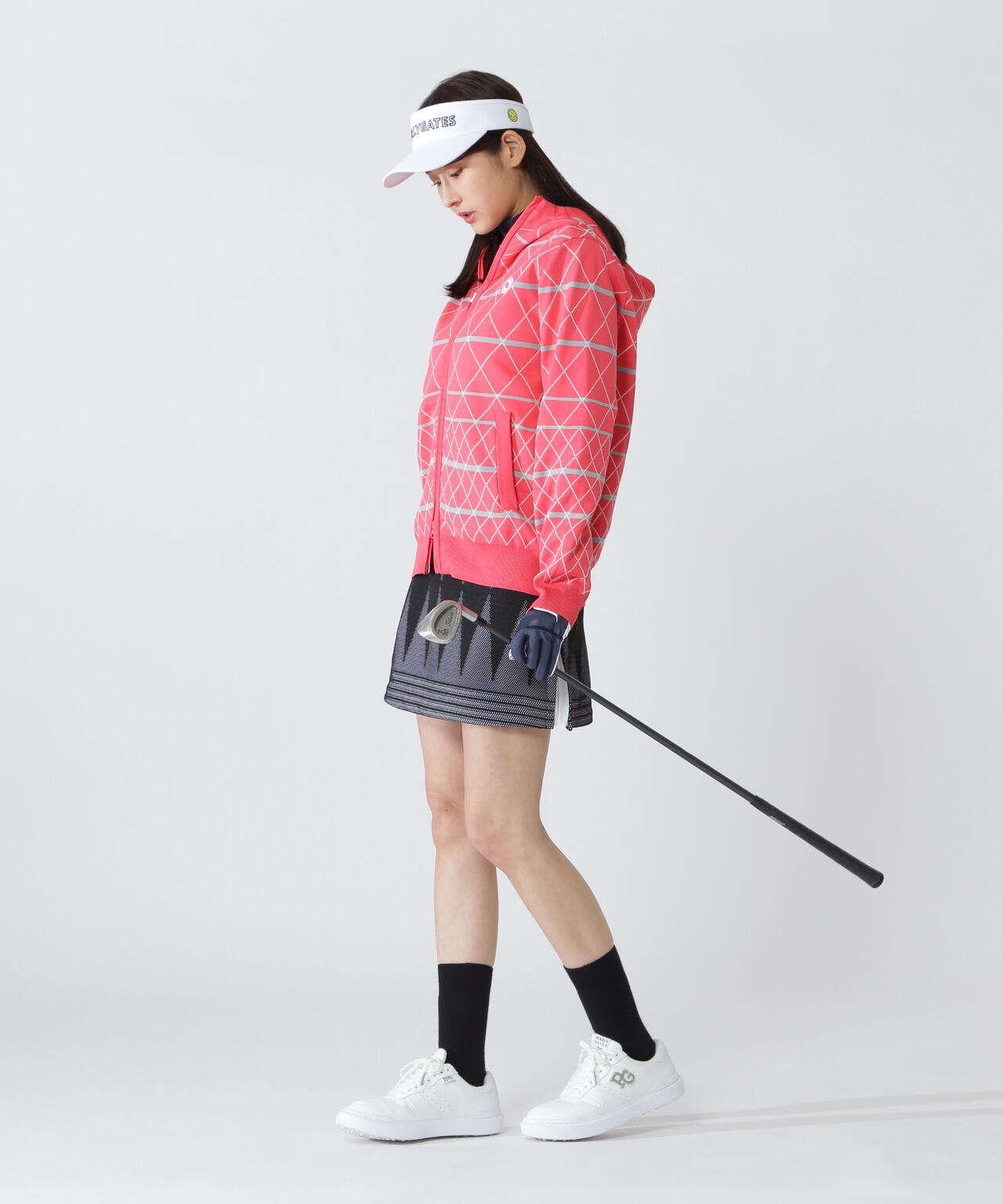 ダイヤ柄ポリエステルジャガードスカート | PEARLY GATES（パーリー