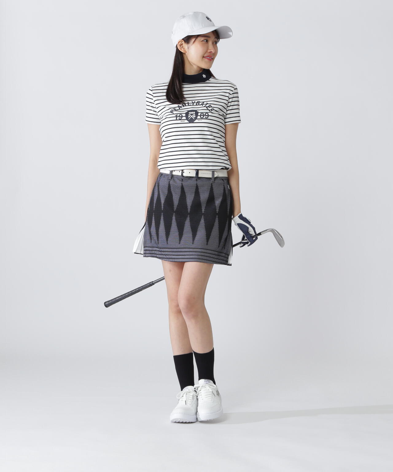 ダイヤ柄ポリエステルジャガードスカート | PEARLY GATES（パーリー